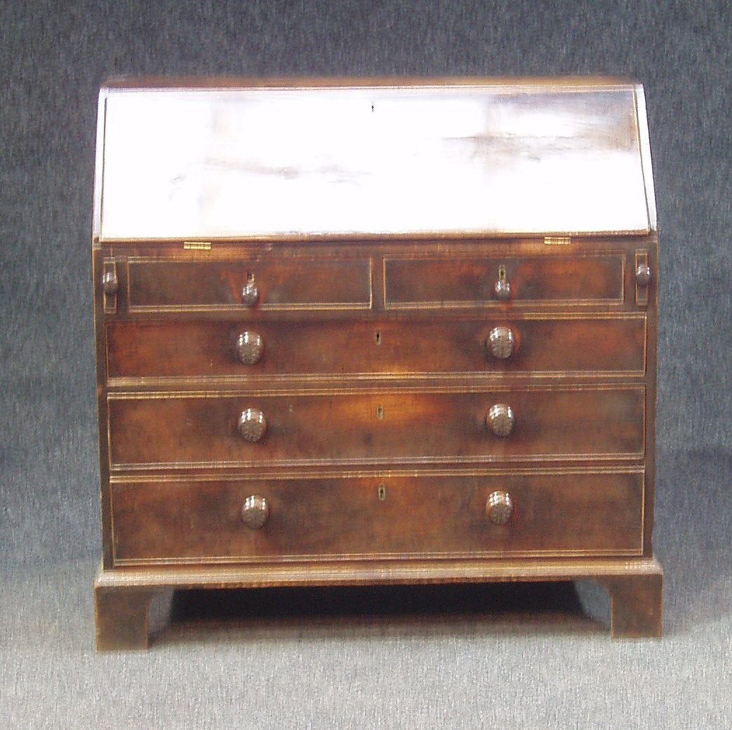 A mahogany bureau,