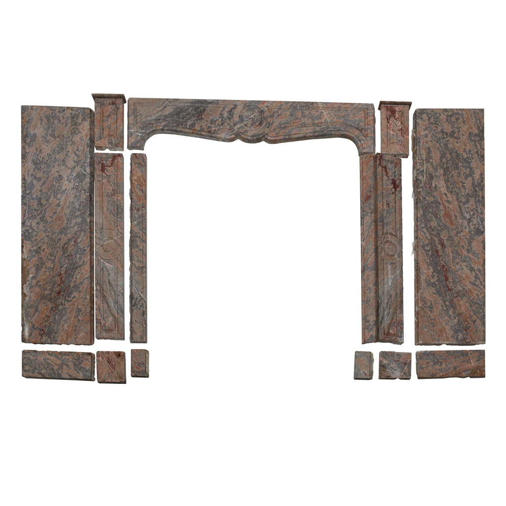 FRENCH LOUIS XV STYLE MARBLE FIRE SURROUND