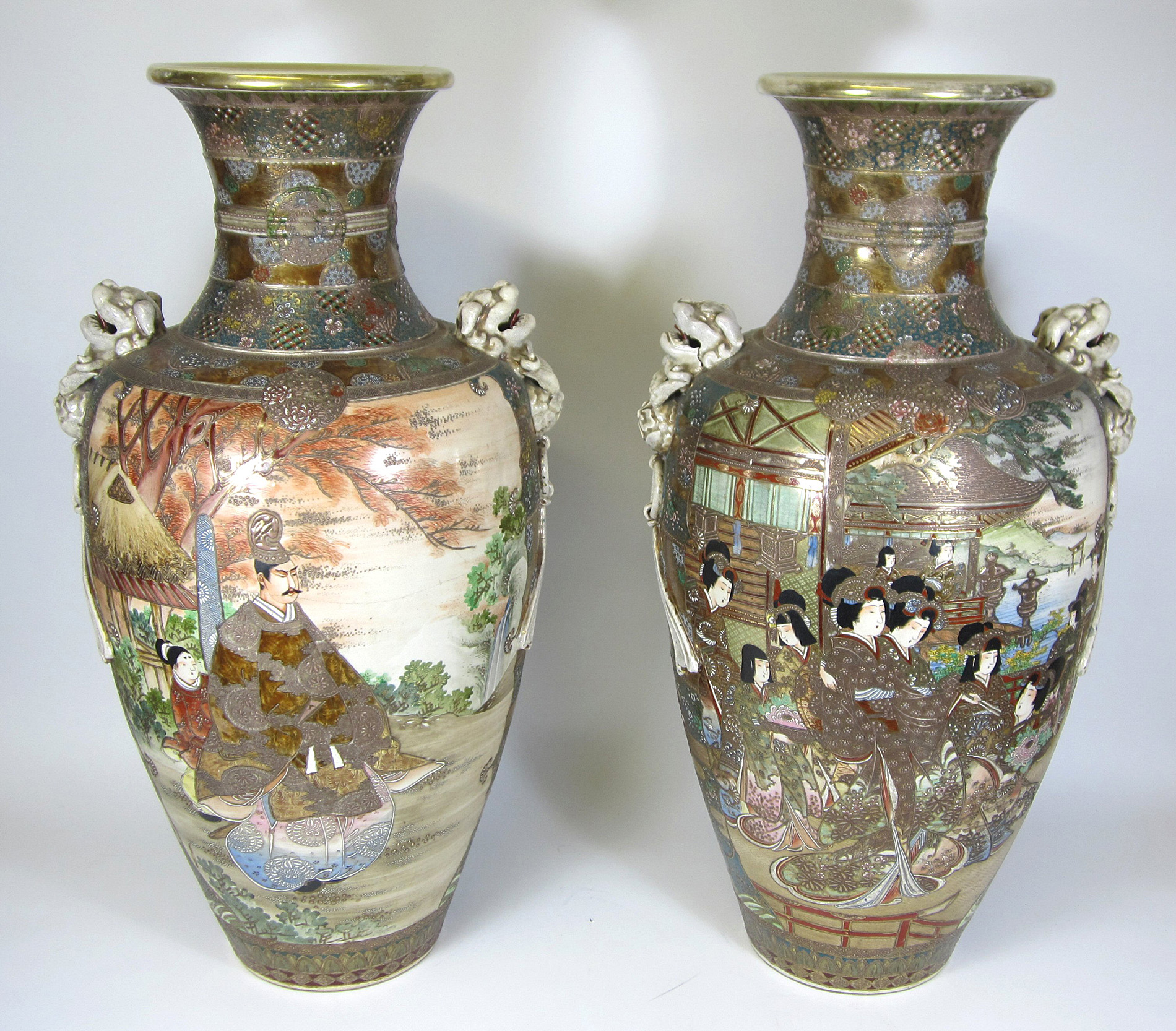 PAIR OF JAPANESE SATSUMA VASES