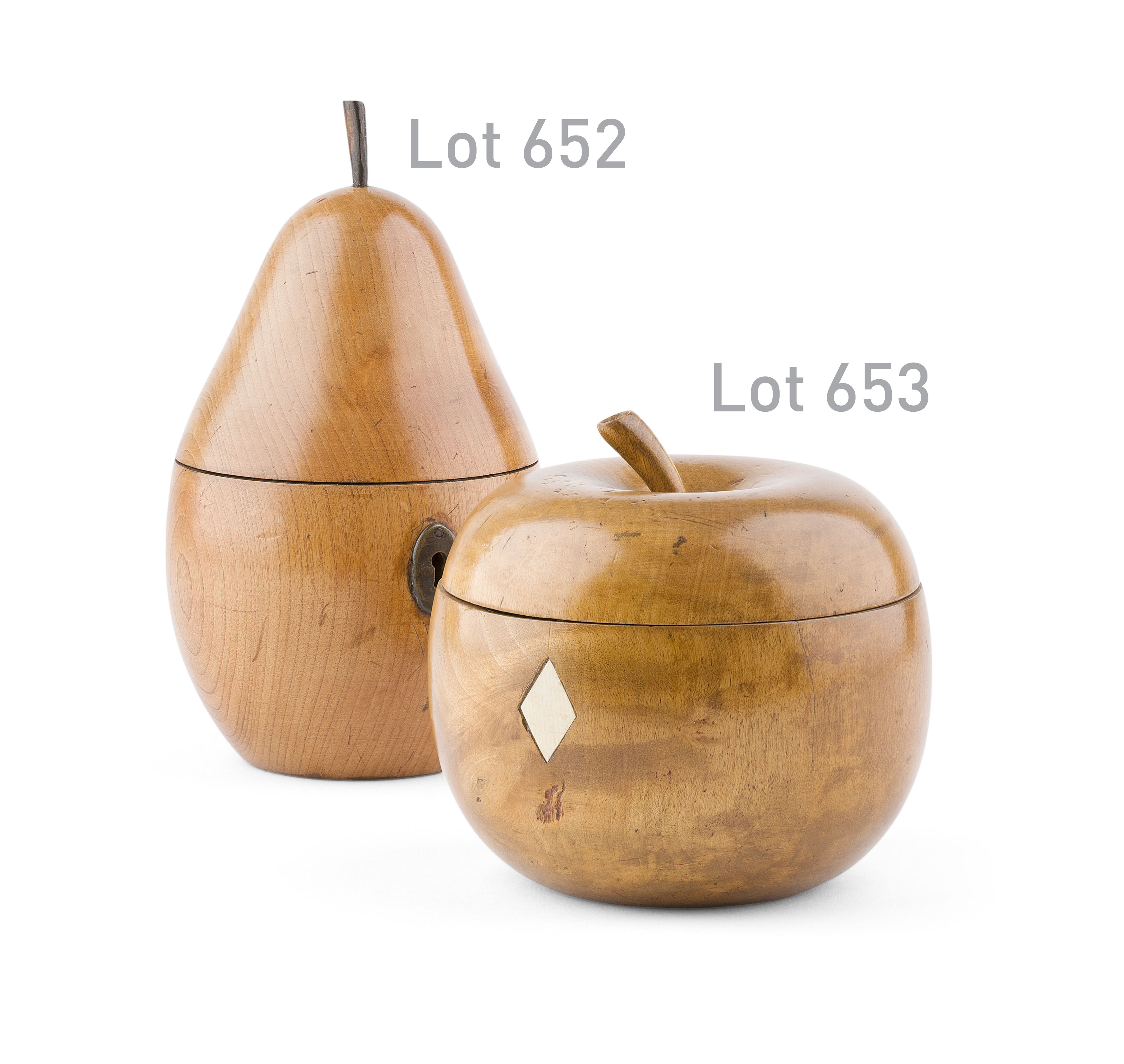 GEORGE III FRUITWOOD PEAR CADDY