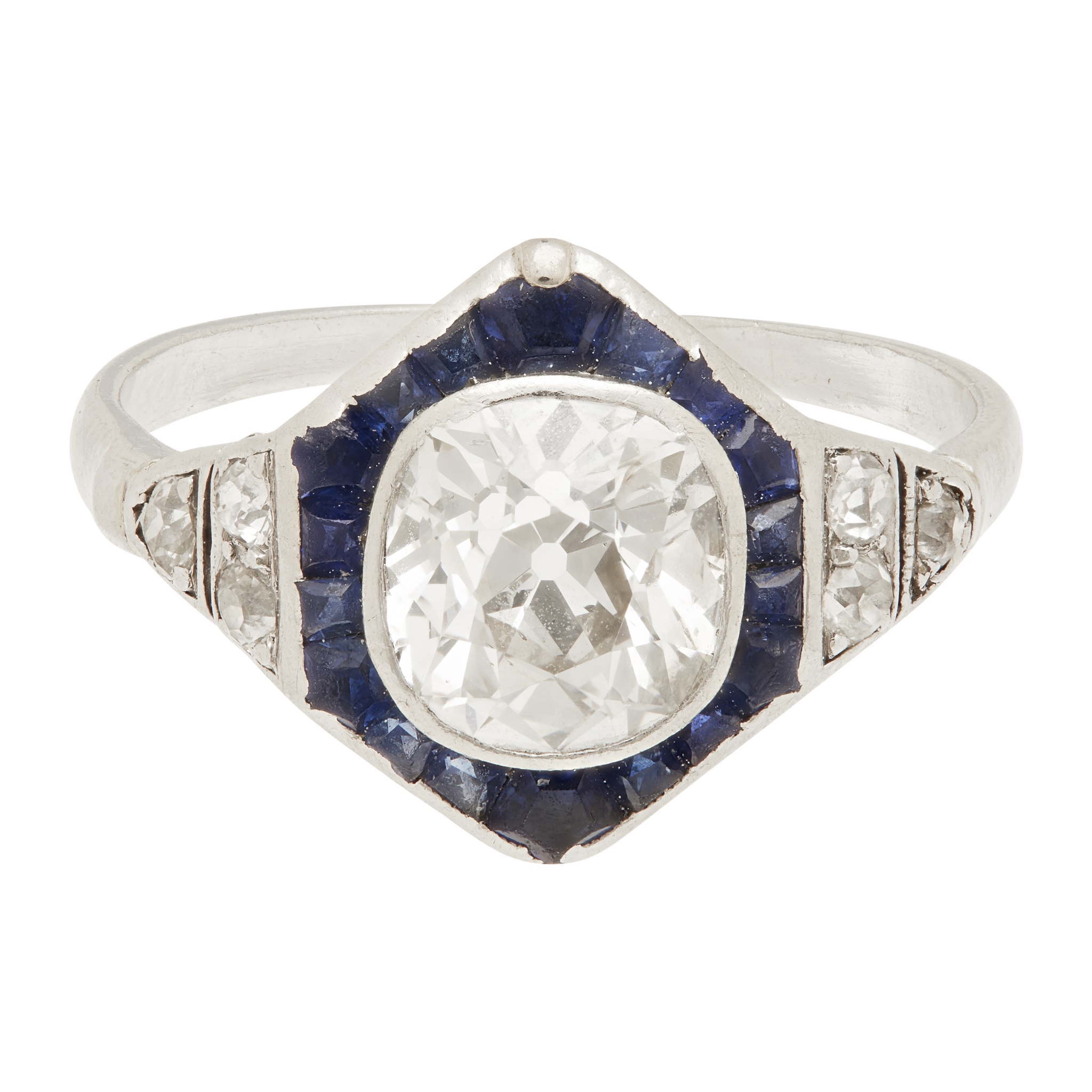 An early 20th century sapphire and diamond set cluster ring