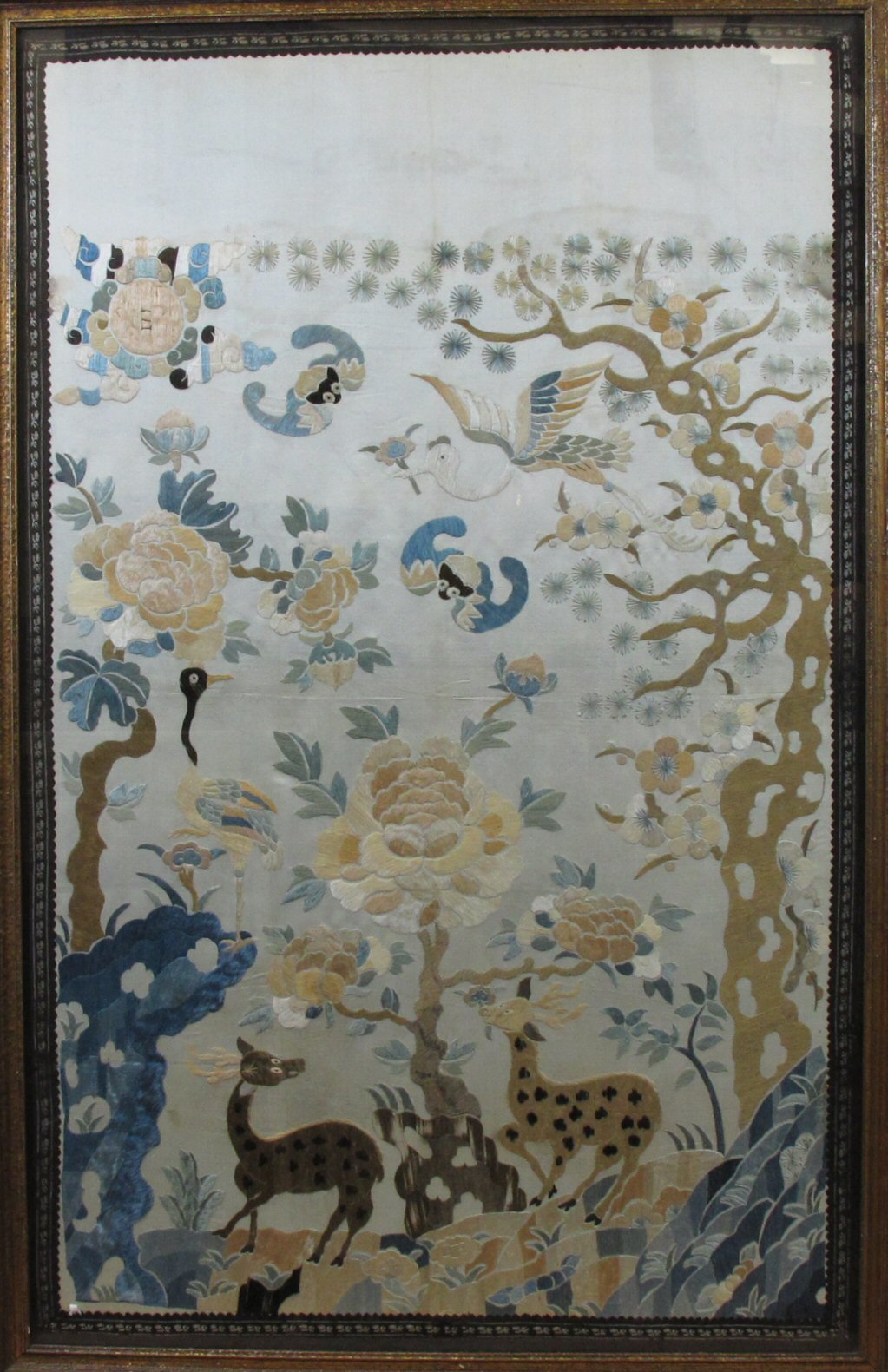 A Chinese silkwork panel