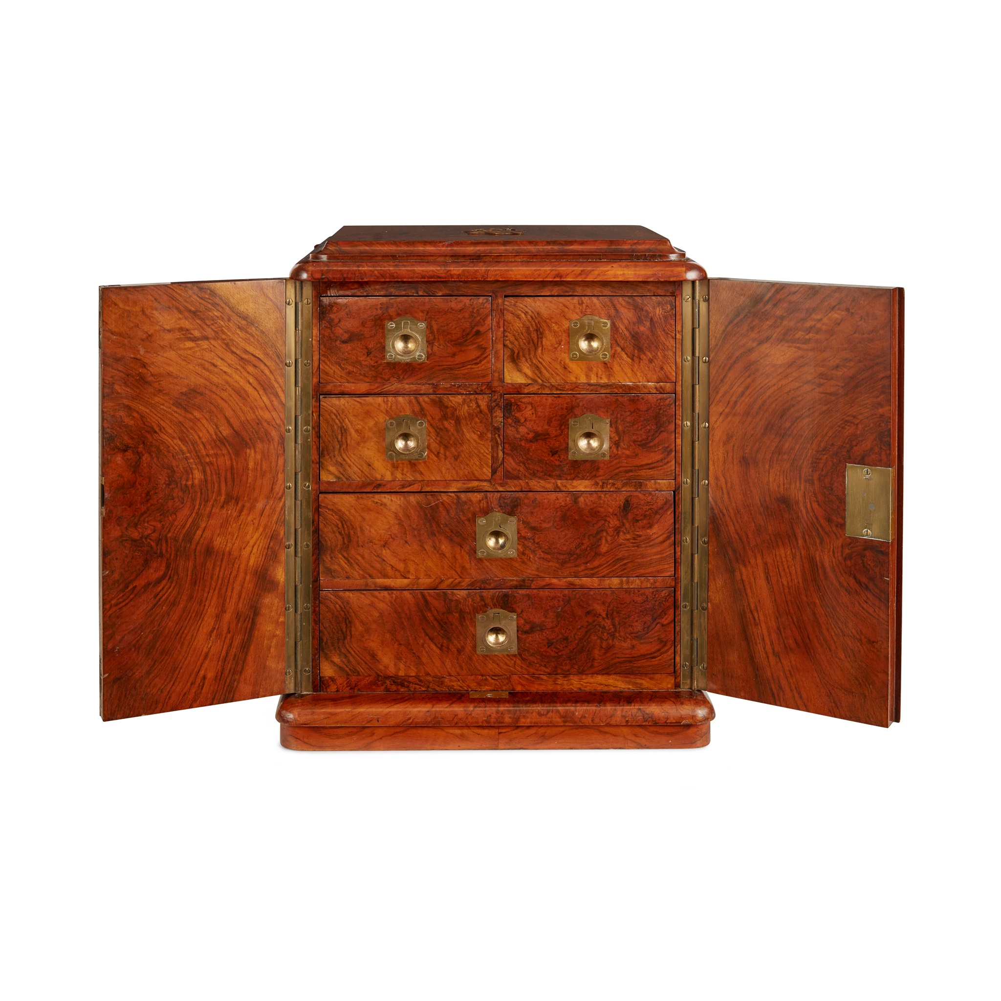 VICTORIAN WALNUT AND BURR WALNUT TABLE CABINET