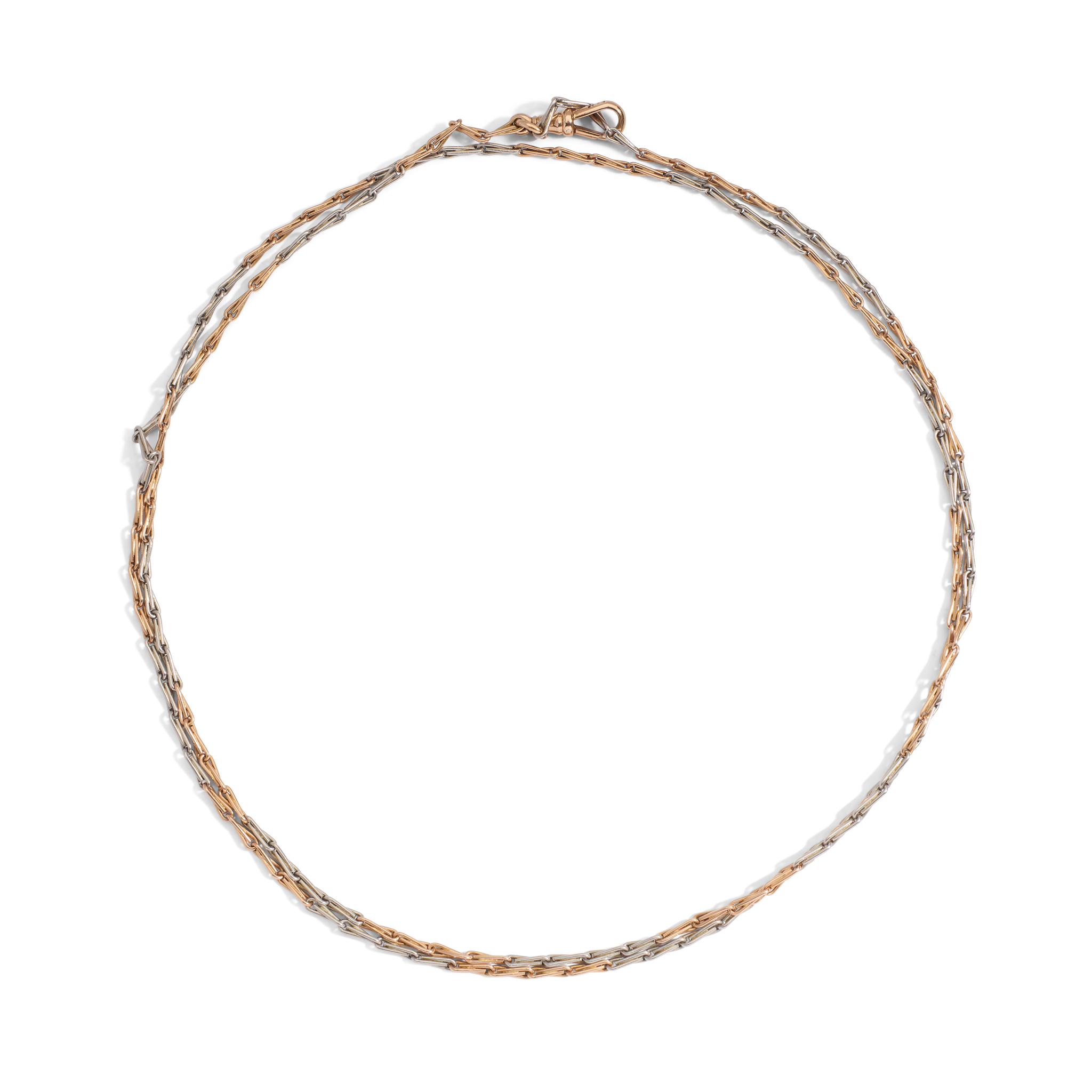 A bi-colour fancy-link chain necklace