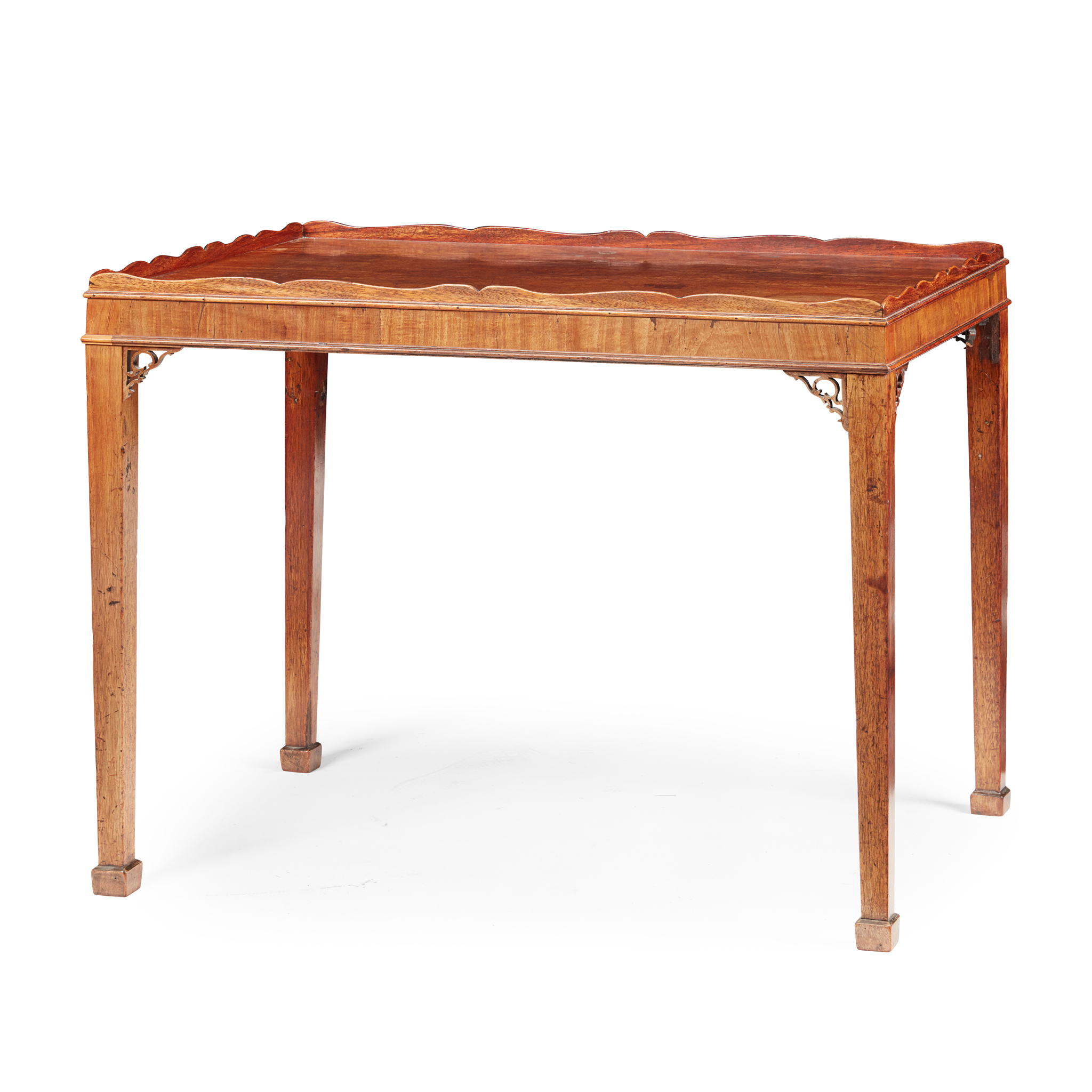 A GEORGE III MAHOGANY SILVER OR TEA TABLE