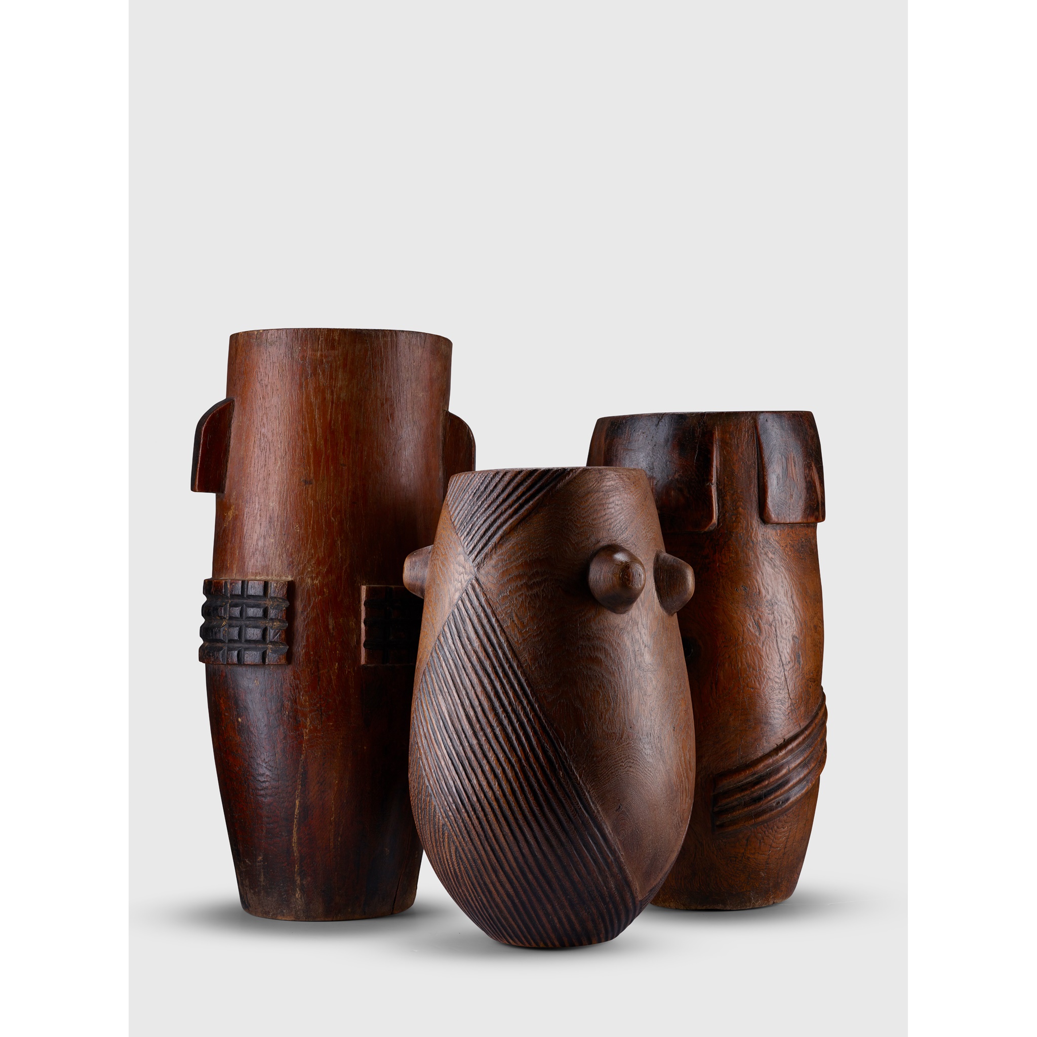 TRIO OF ZULU MILK CONTAINERS, AMATHUNGA