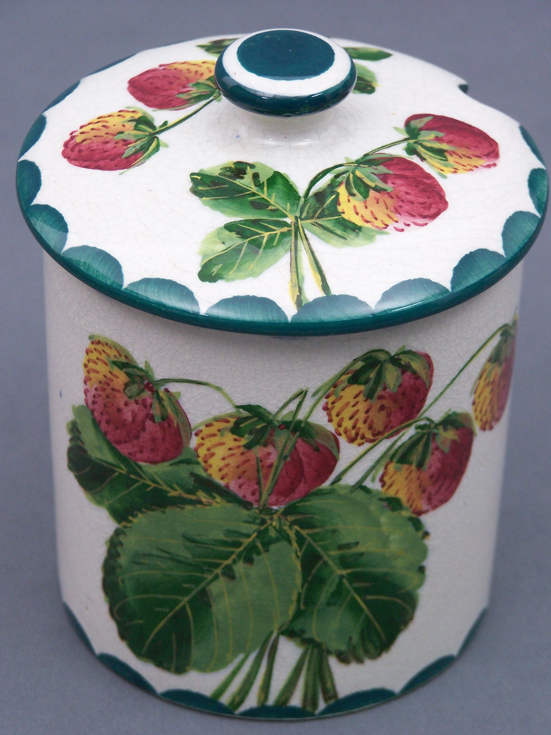 A Wemyss preserve jar and cover,