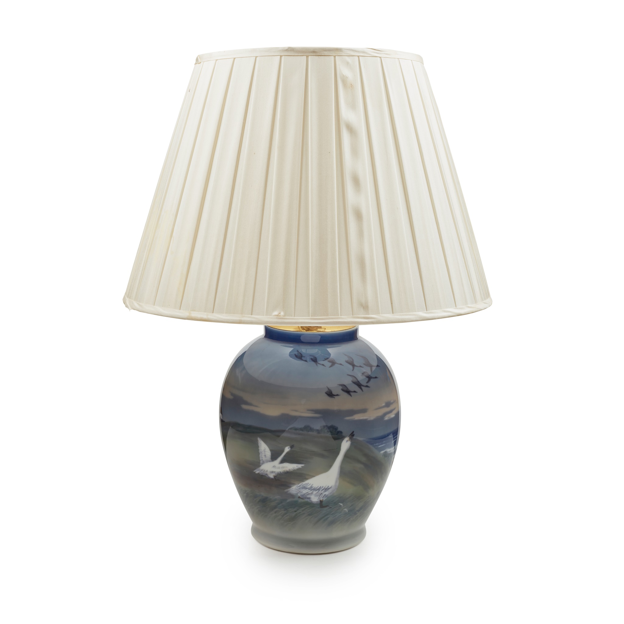 A ROYAL COPENHAGEN PORCELAIN TABLE LAMP