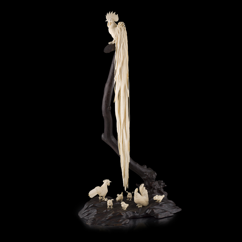 FINE IVORY 'CHICKEN' GROUP