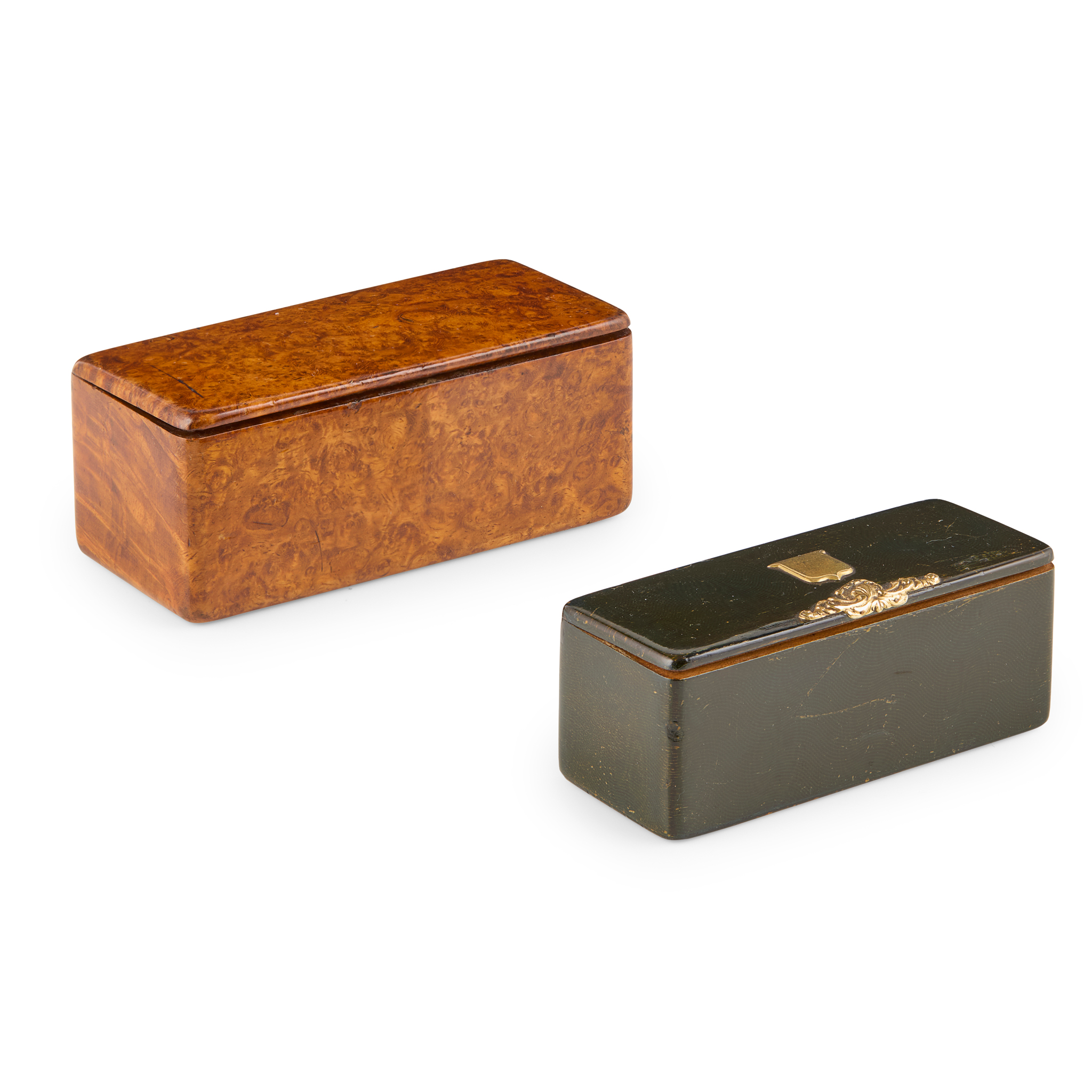 TWO MAUCHLINE SNUFF BOXES STAMPED 'SMITHS MAUCHLINE'