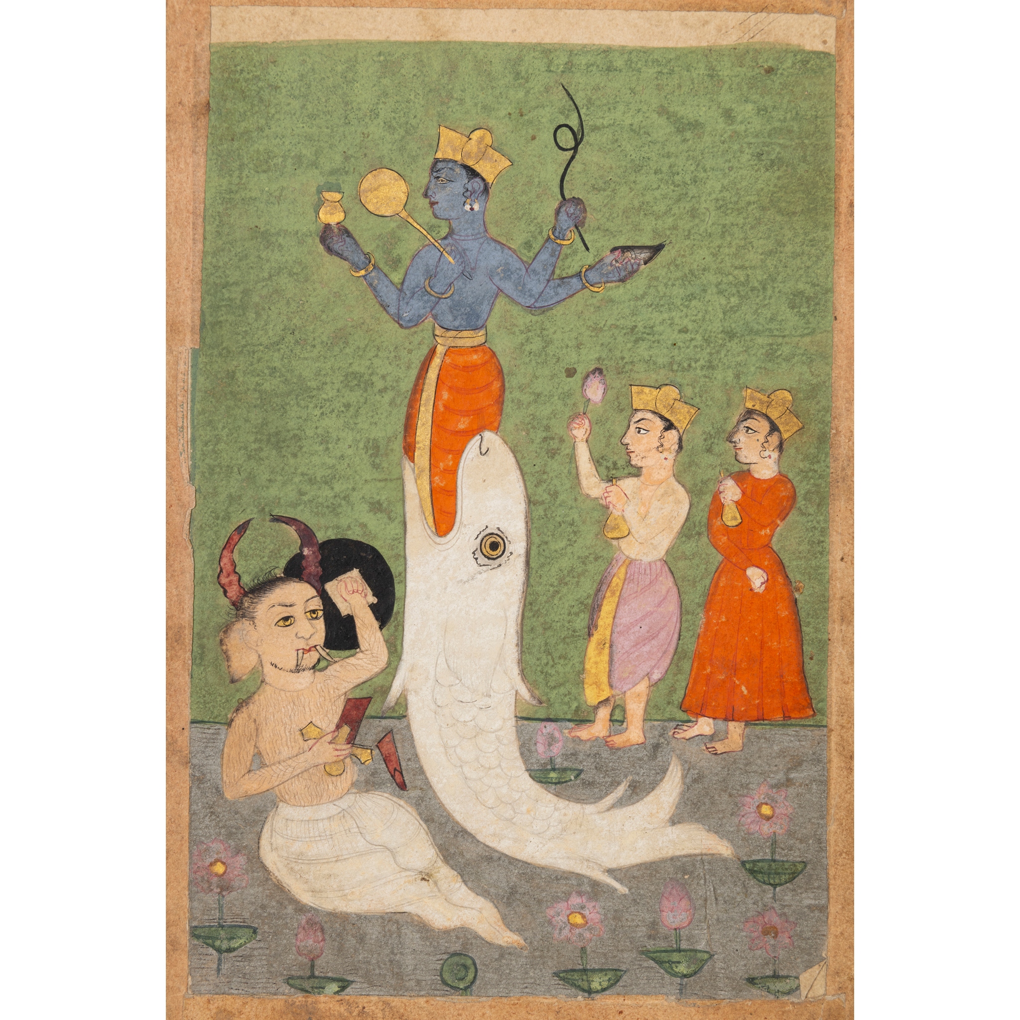 MATSYA AVATAR: THE FISH INCARNATION OF VISHNU SLAYING THE DEMON HAYAGRIVA