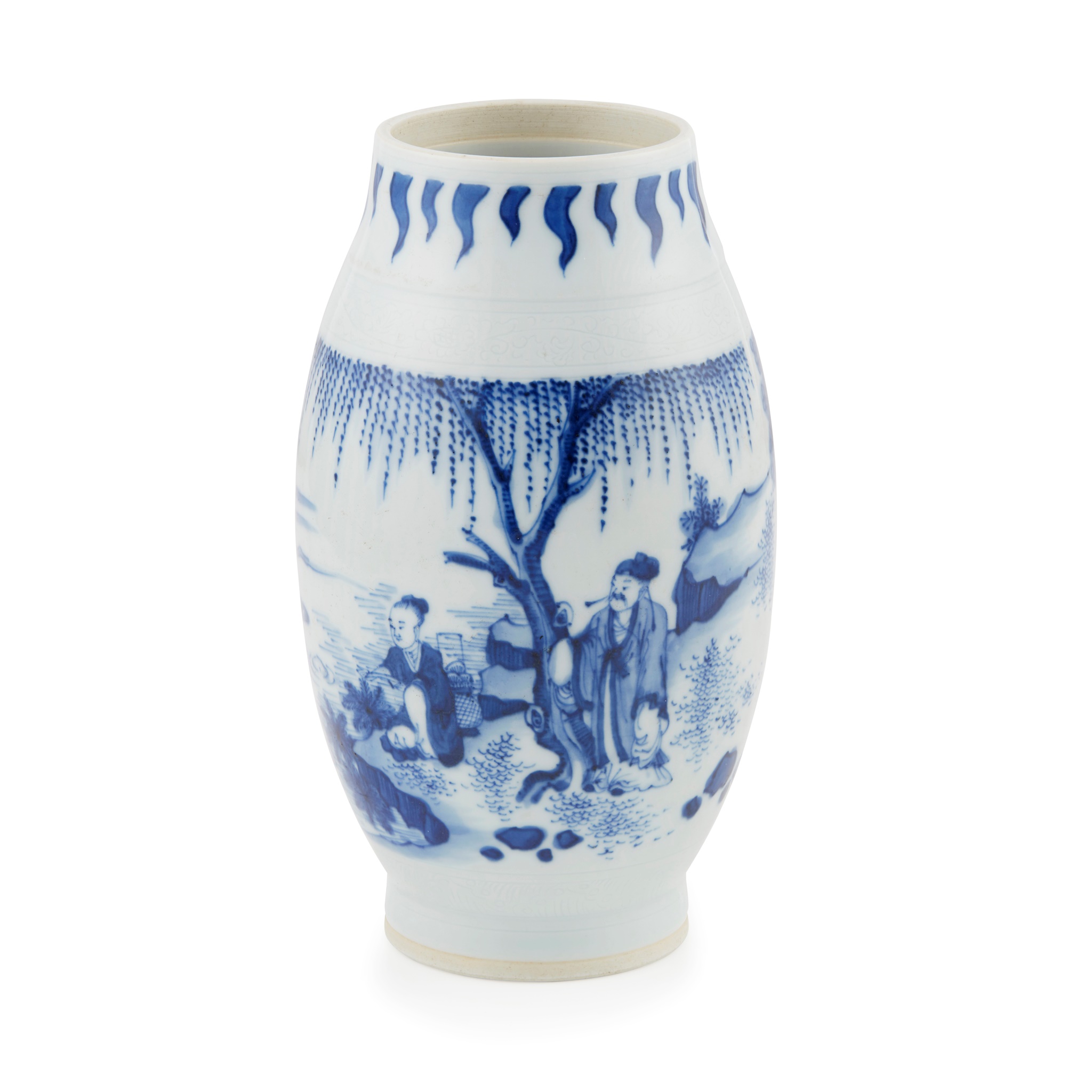 BLUE AND WHITE BALUSTER VASE
