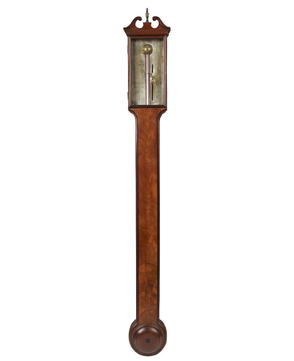 EARLY VICTORIAN MAHOGANY CASED STICK BAROMETER