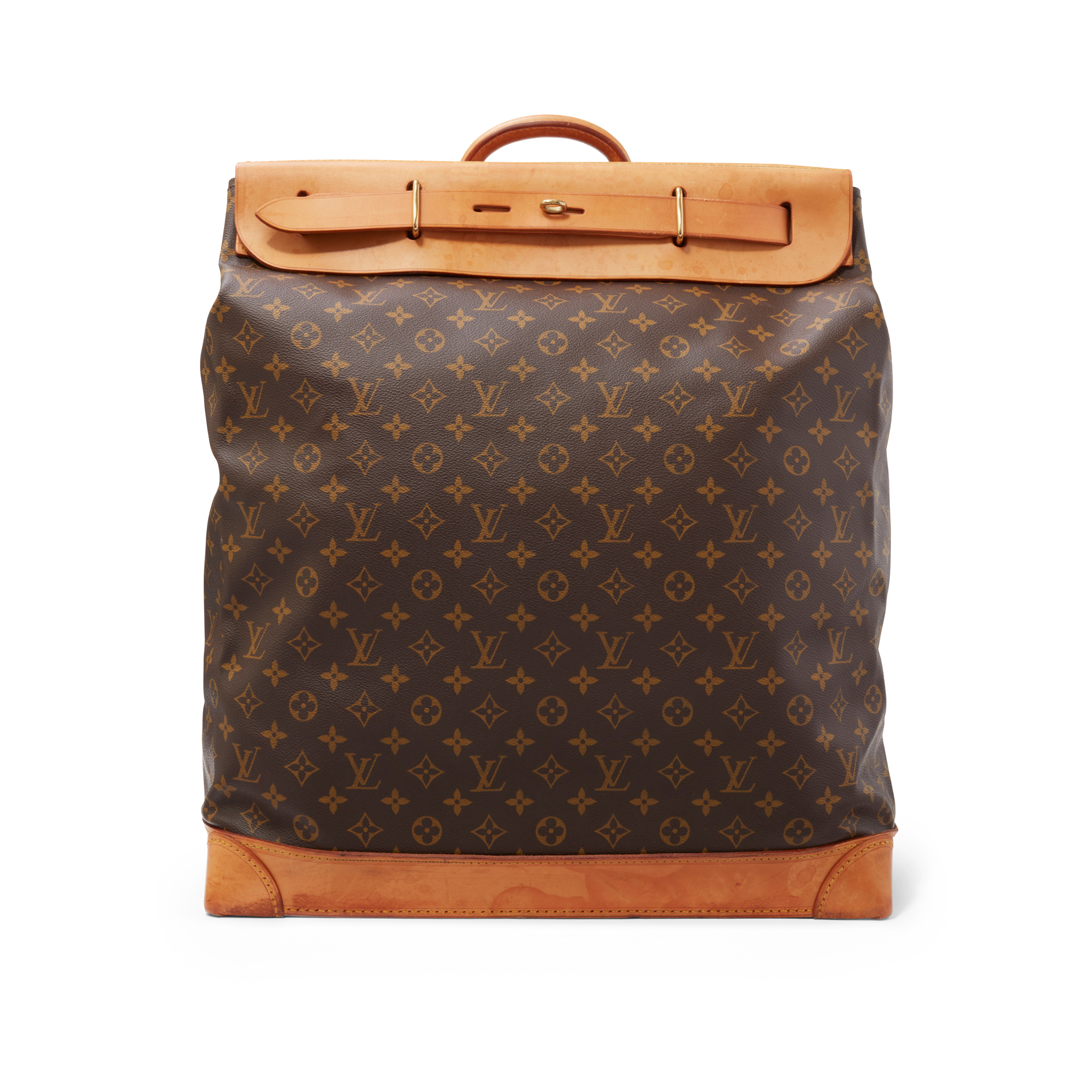 Louis Vuitton: A Monogram Canvas and Natural Leather Steamer 45 Bag