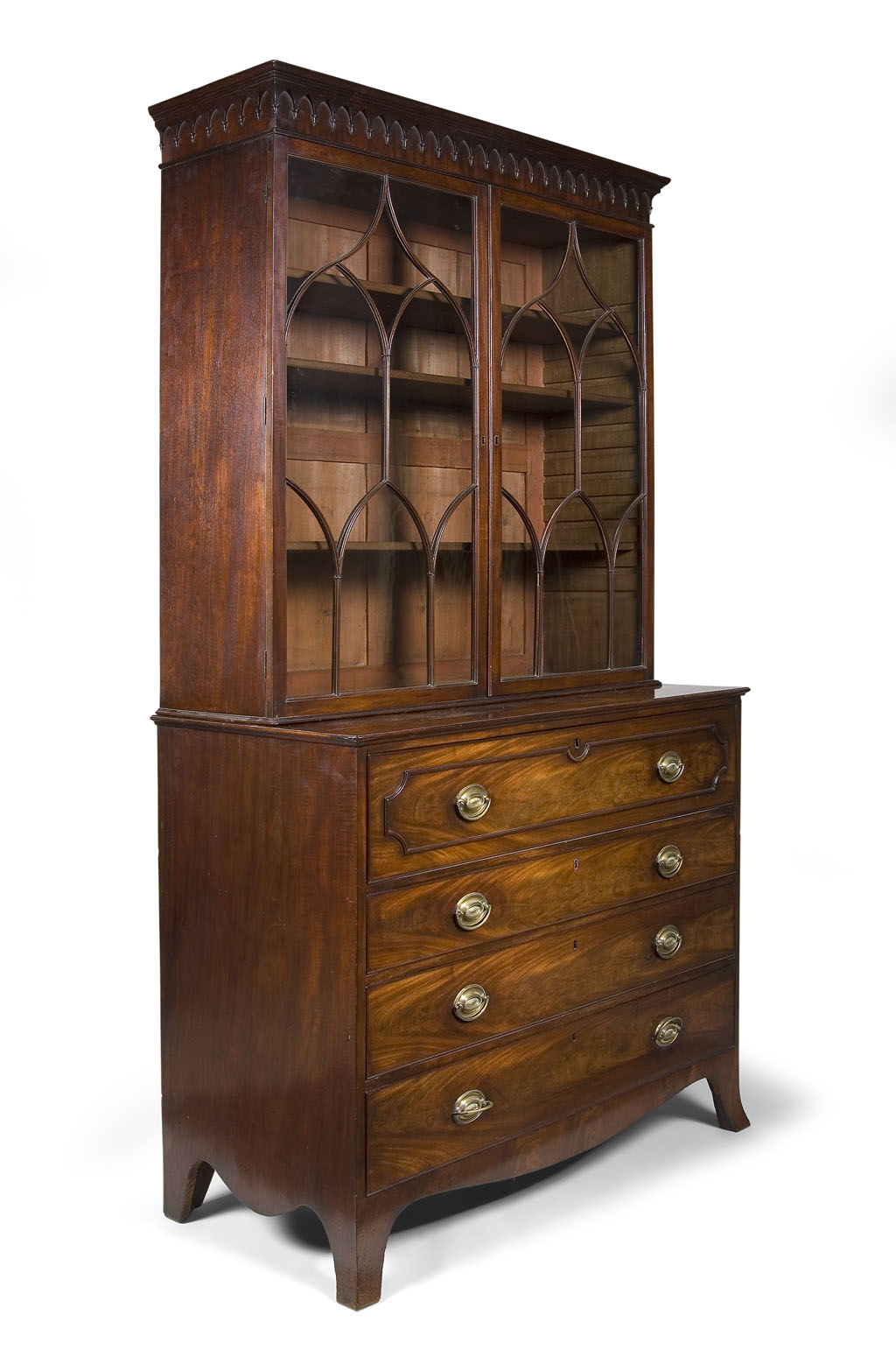 A Regency mahogany secretaire bookcase, circa 1815