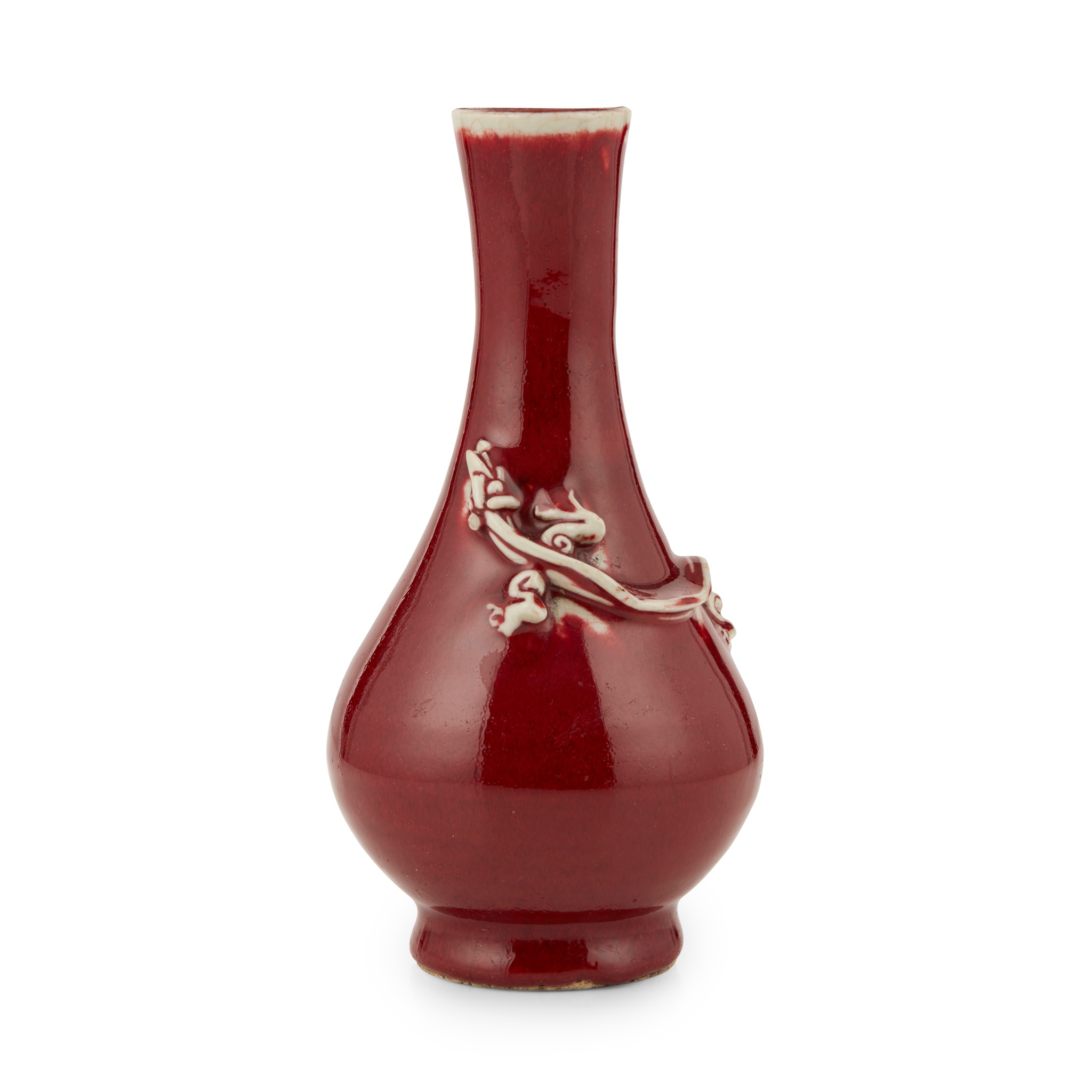 RED-GLAZED 'DRAGON' VASE