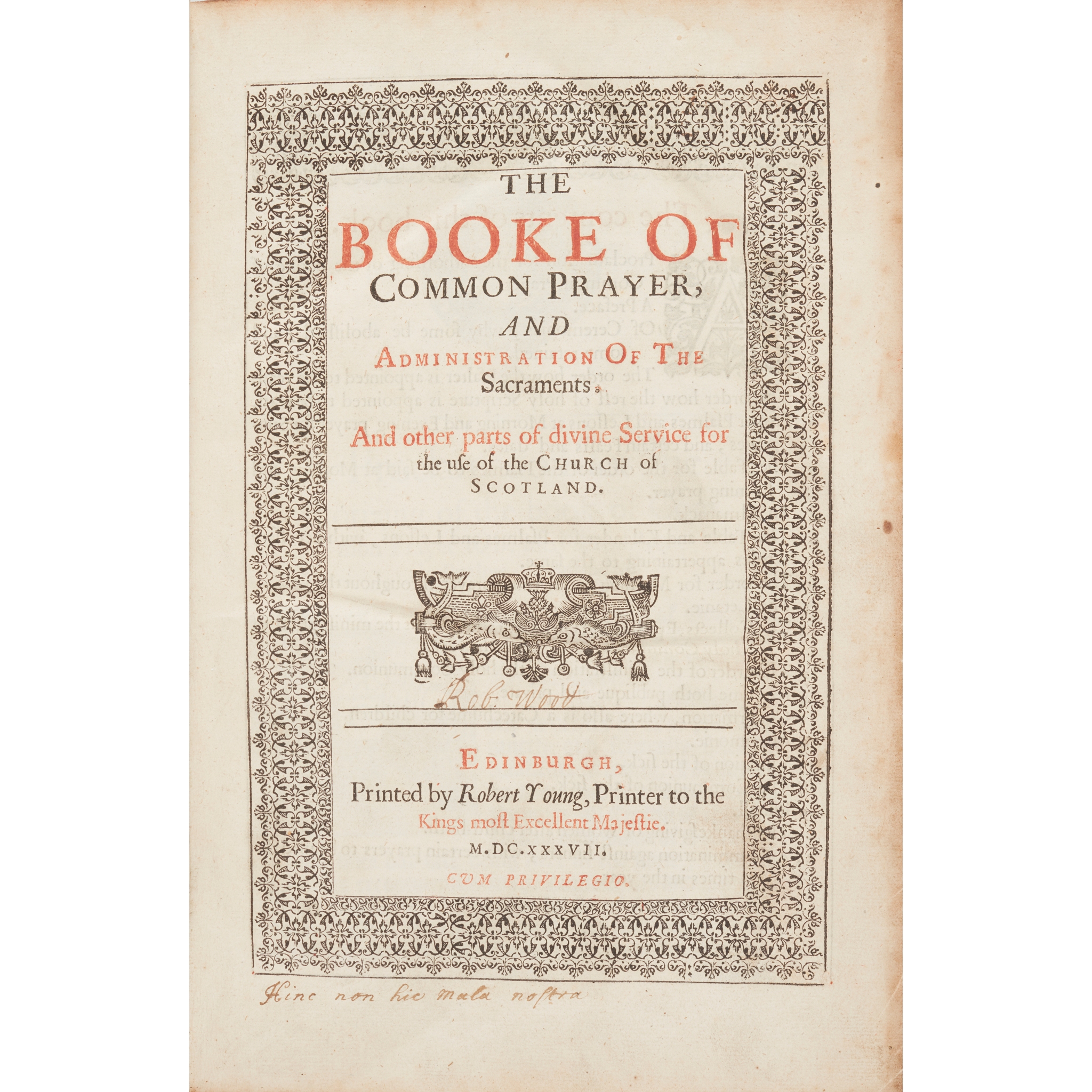 Scottish Prayer Book - 'Laud's Liturgy'