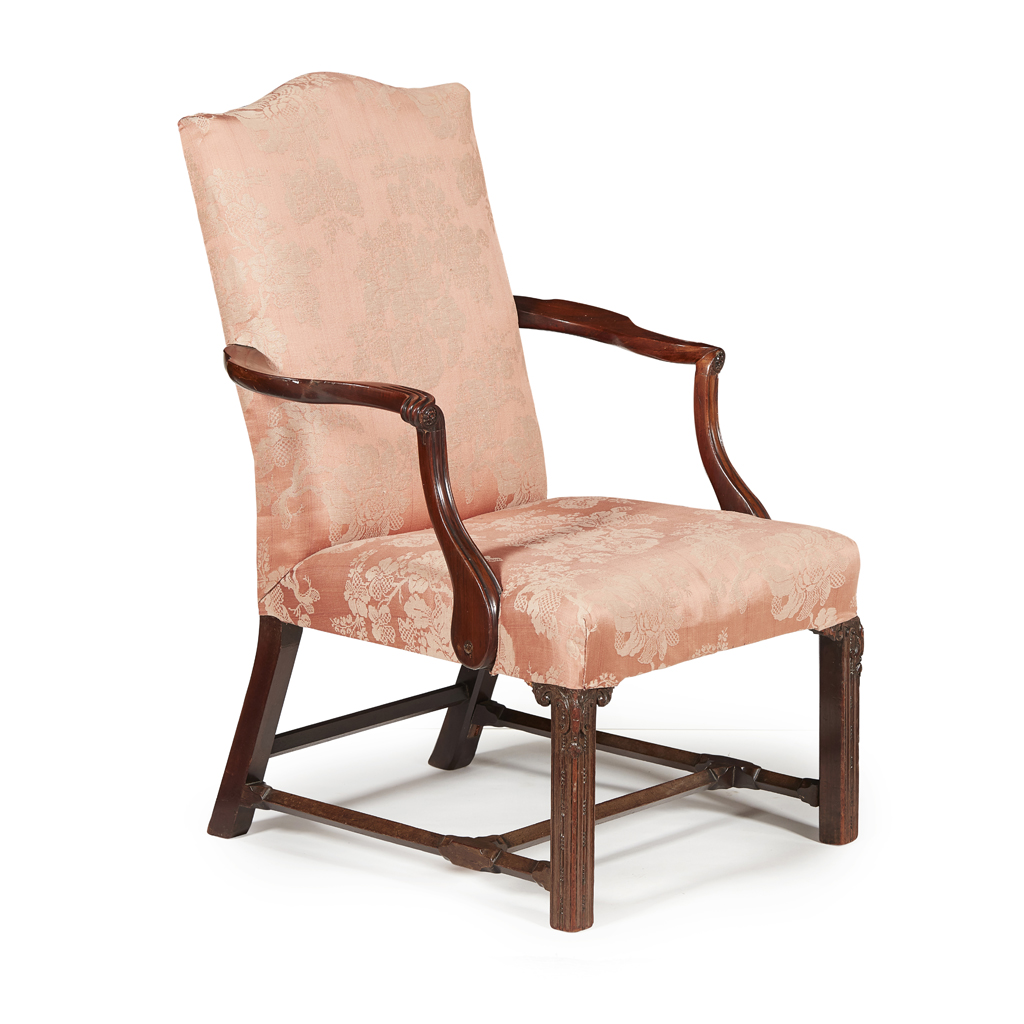 GEORGE III MAHOGANY ARMCHAIR, ATTRIBUTED TO WILLIAM GOMM