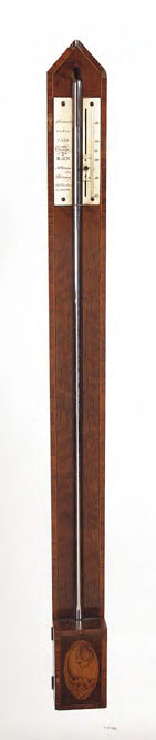 J & J Gardner, Glasgow A George III birds eye maple cased stick barometer,