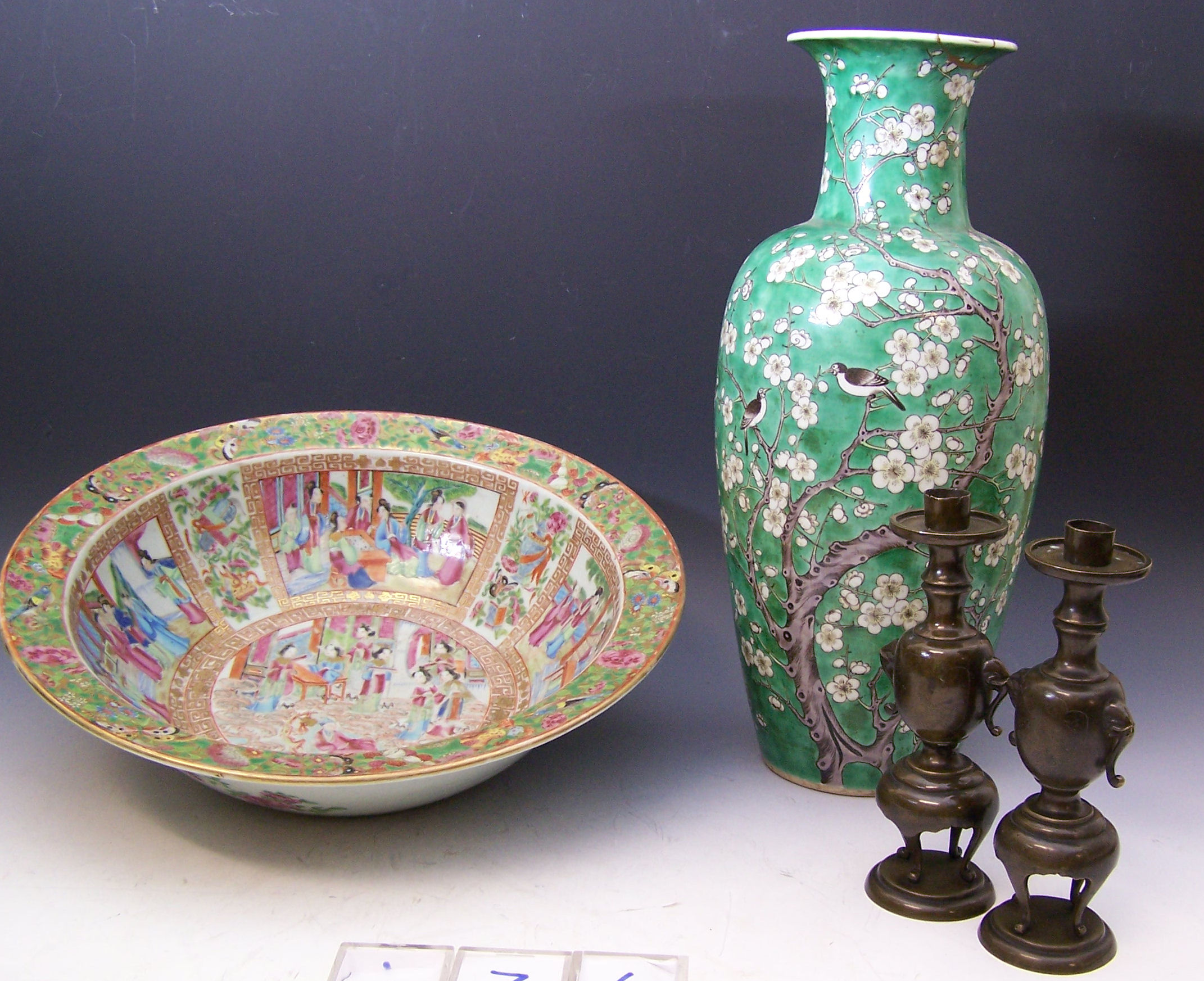 A large Canton bowl,