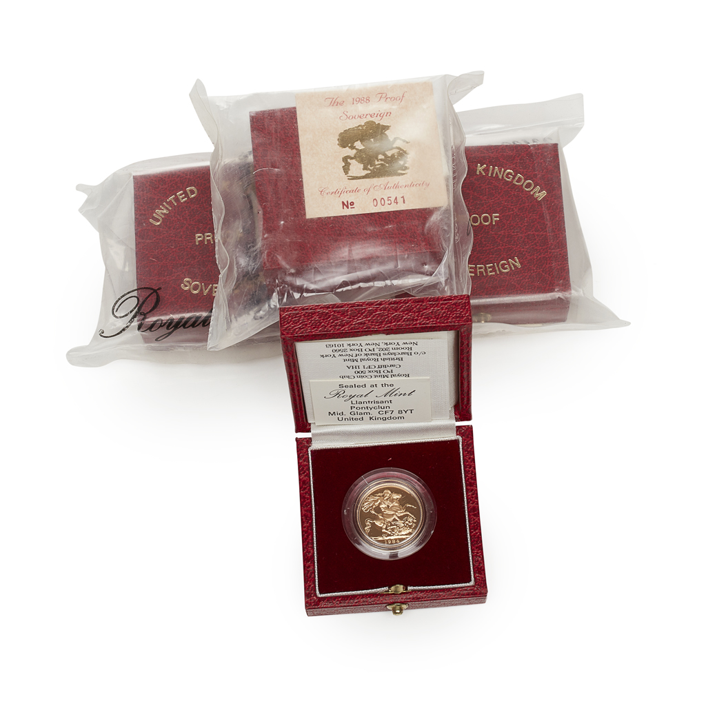 U.K. - A group of four gold proof sovereigns