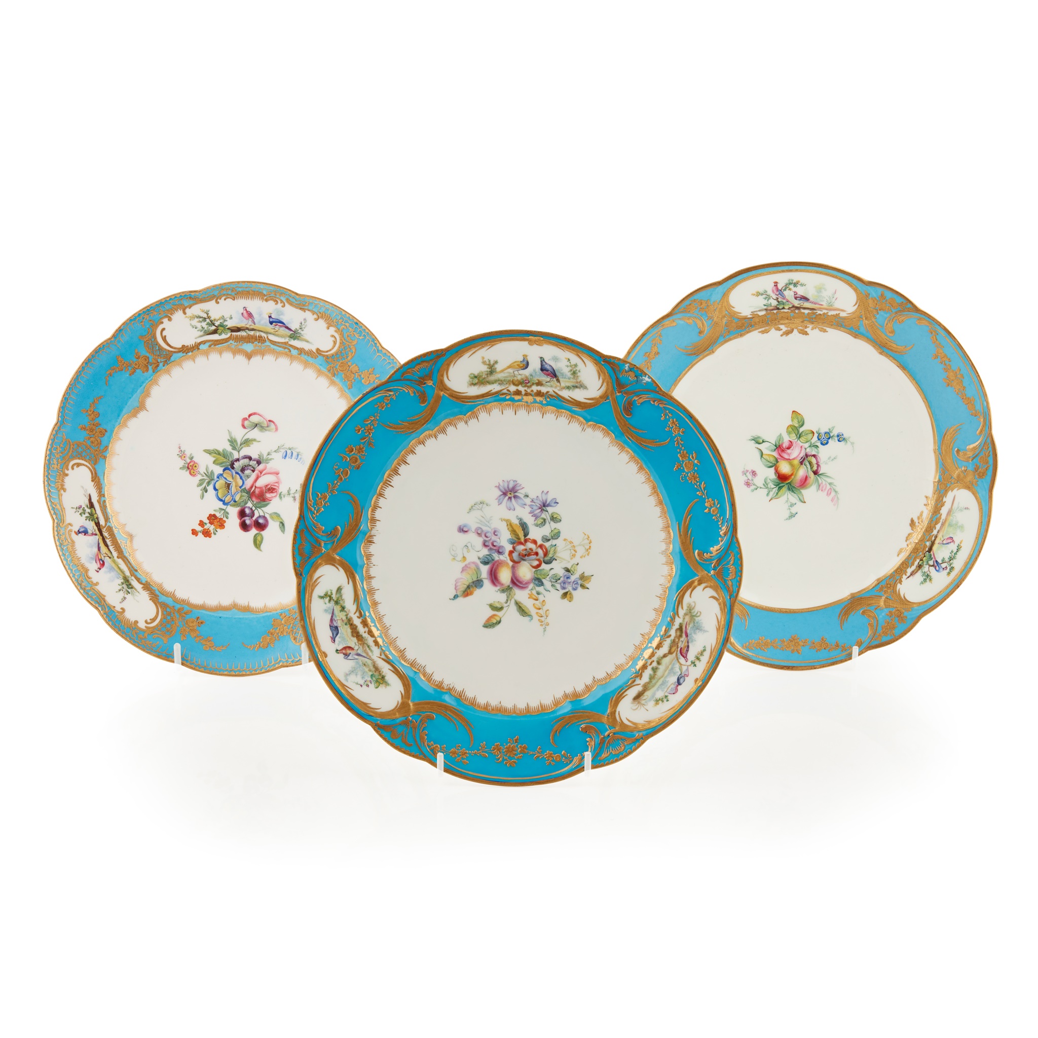 SÈVRES BLEU CELESTE GROUND PORCELAIN PLATE