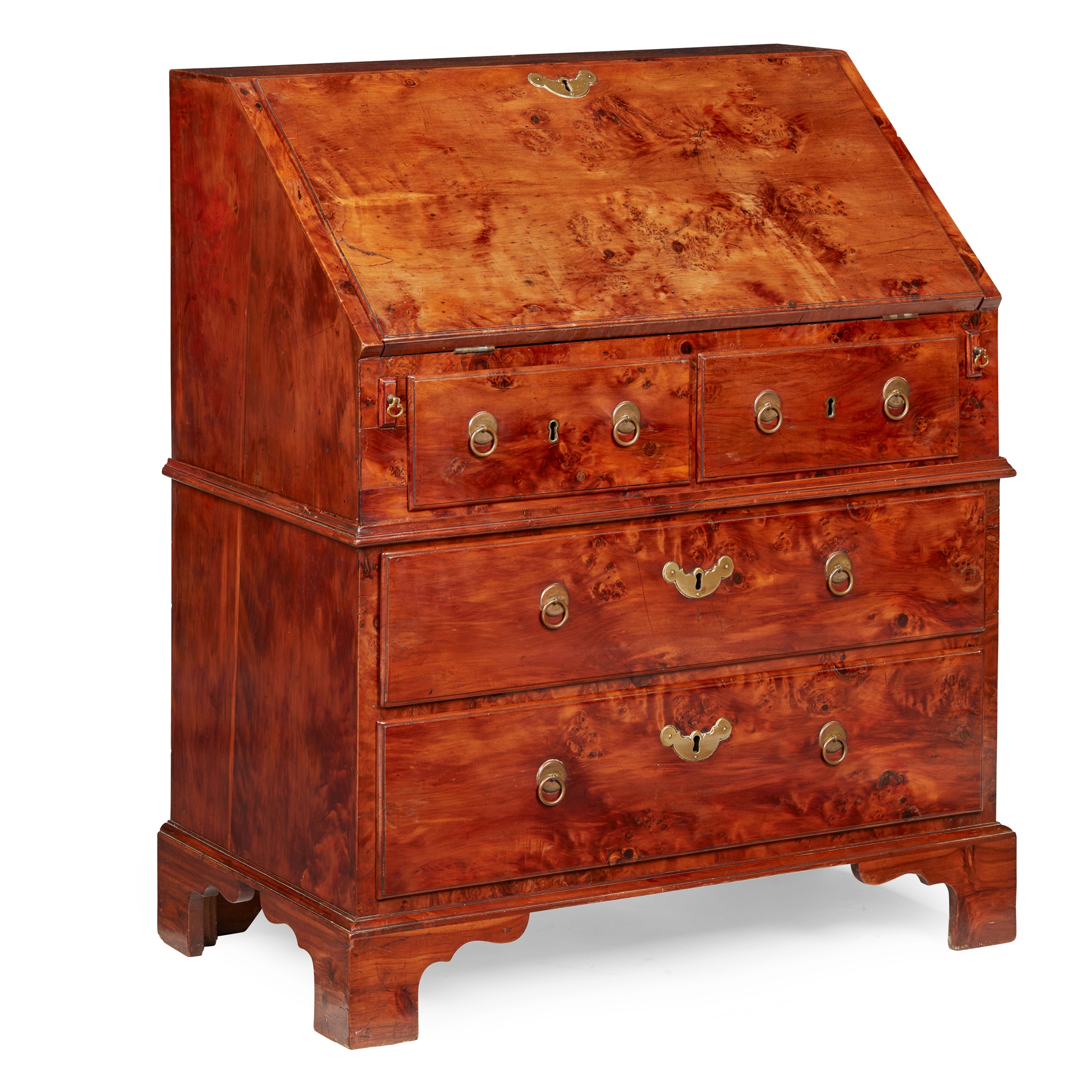 RARE GEORGE II YEW WOOD BUREAU