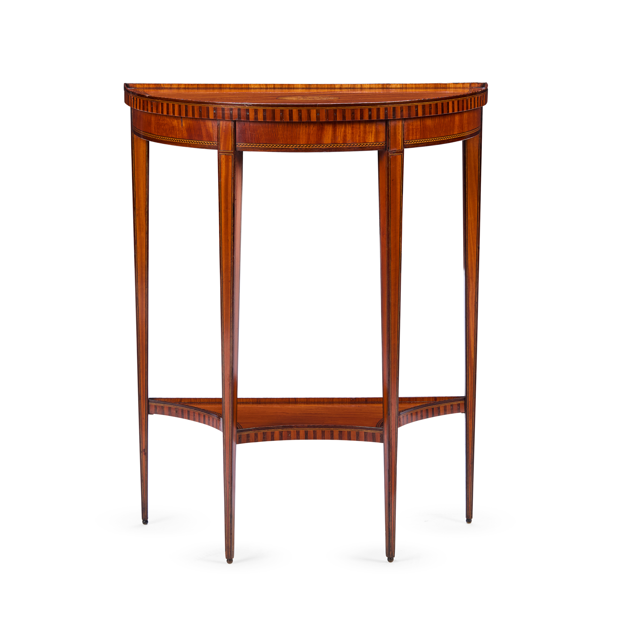 DUTCH NEOCLASSICAL SATINWOOD, GONCALO ALVES, AND INLAY SIDE TABLE