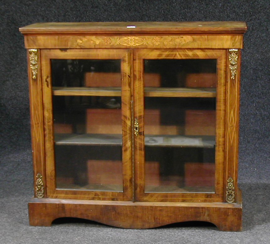 A Victorian walnut side cabinet,