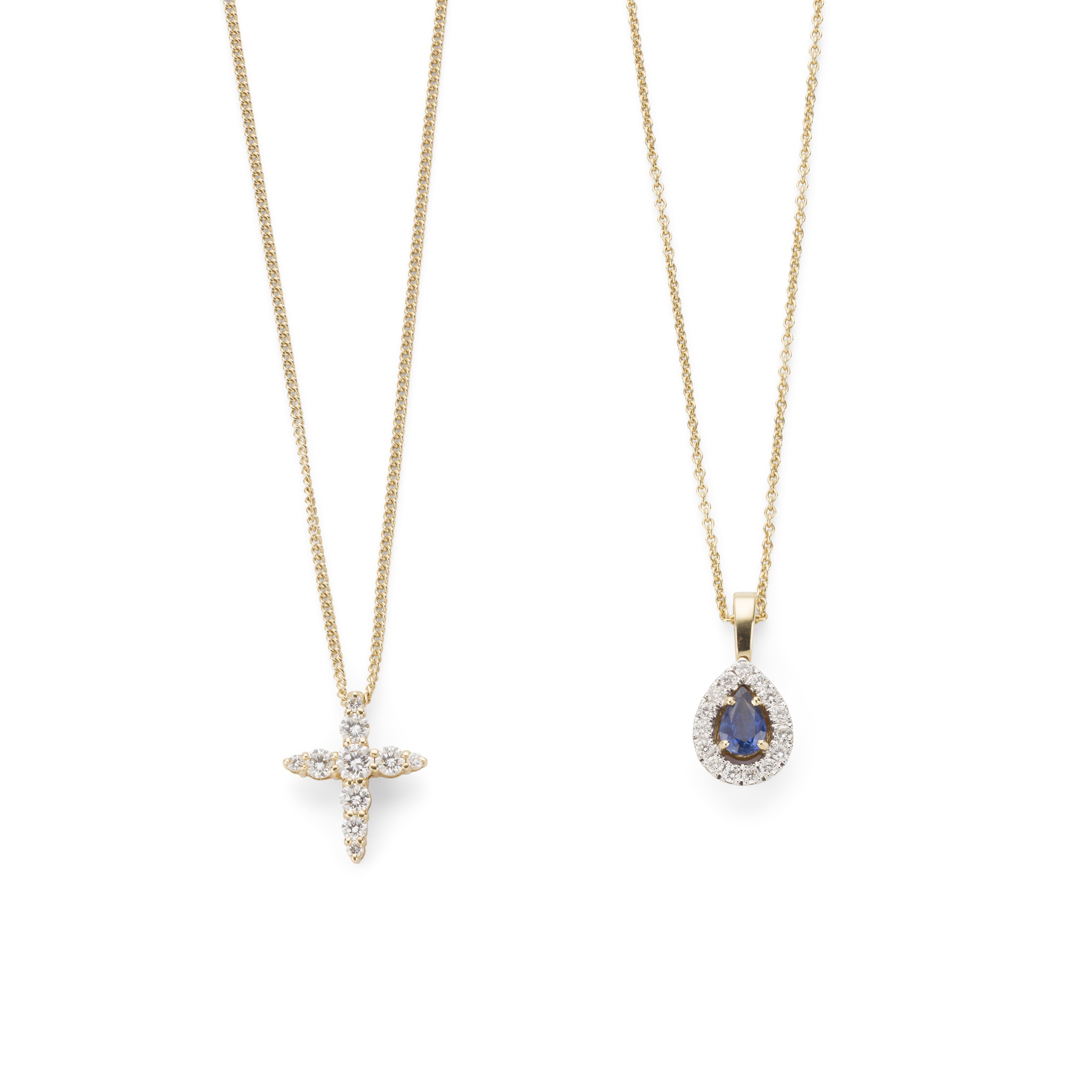 Two gem-set pendant necklaces