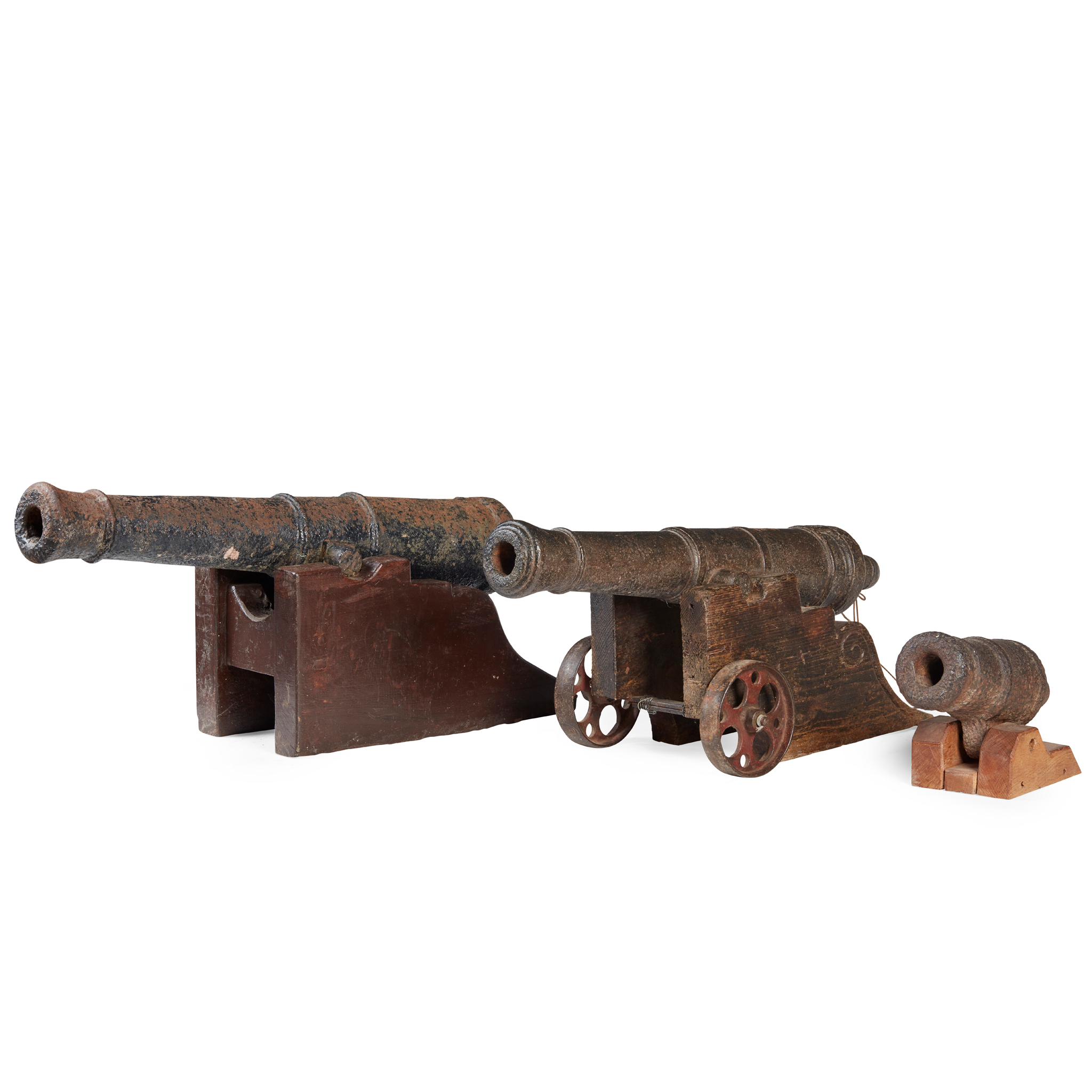 TWO IRON SIGNAL CANNONS