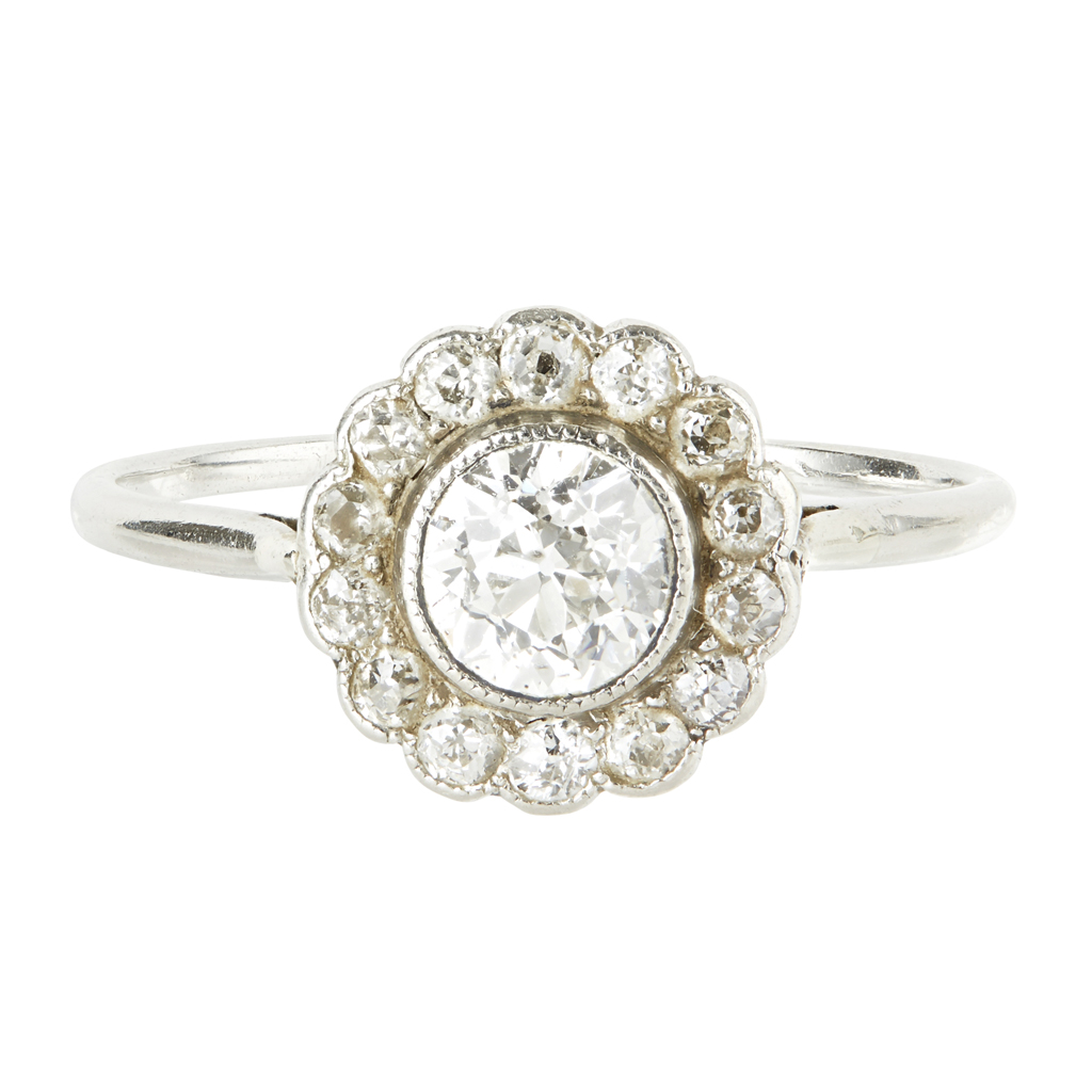 A diamond set cluster ring