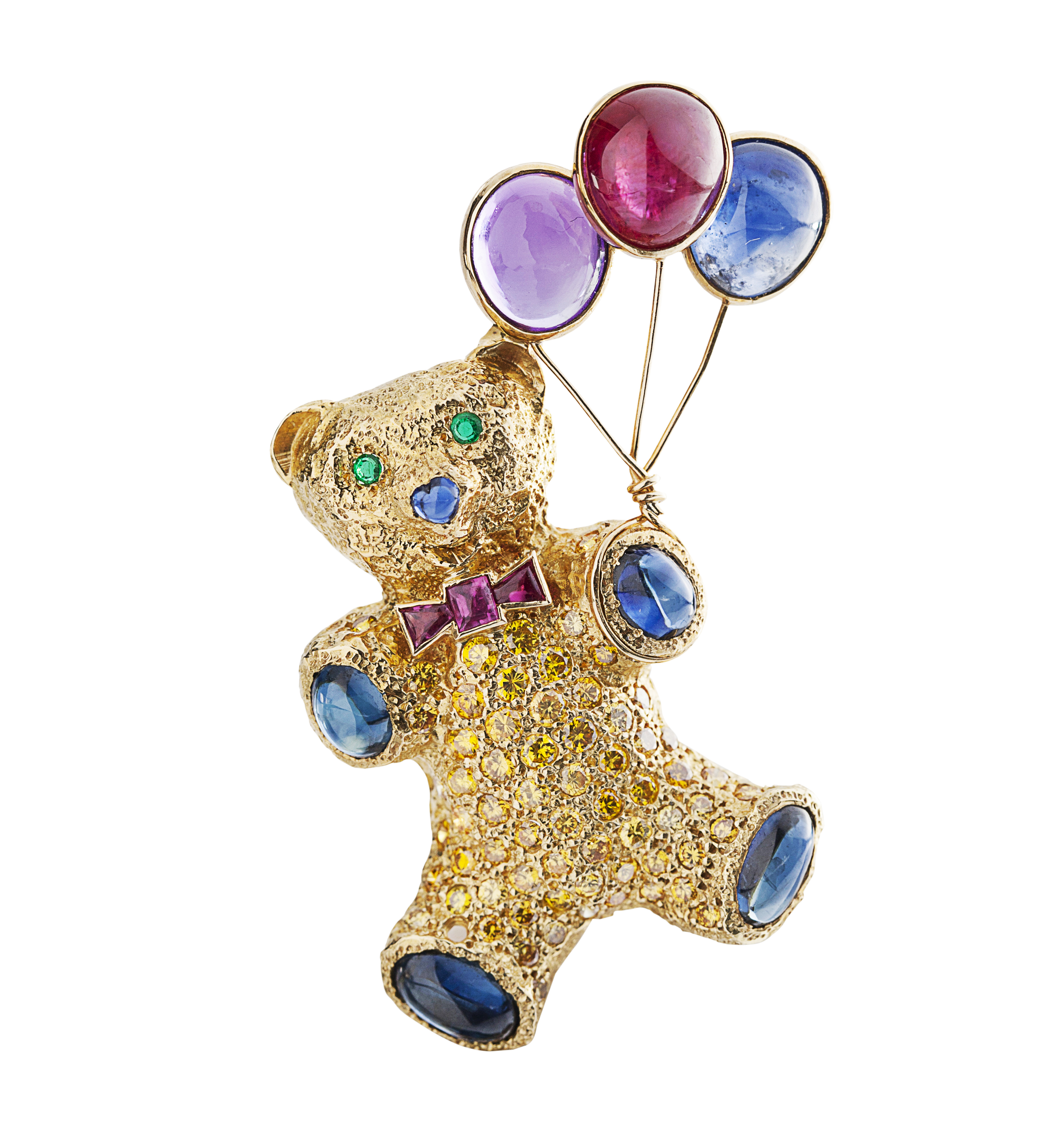A multi-gem set novelty brooch