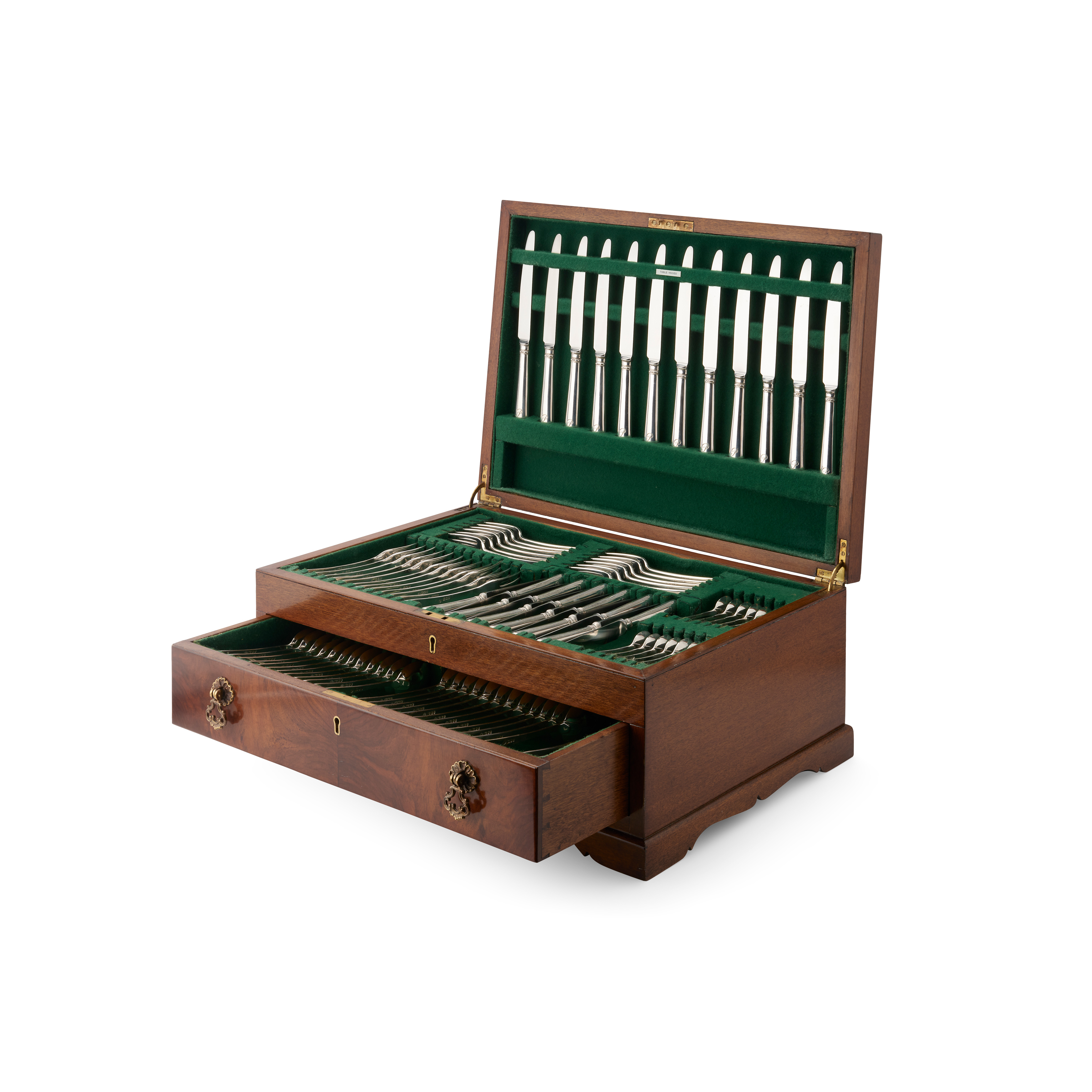 A TWELVE PIECE 1970s TWO DRAWER CANTEEN