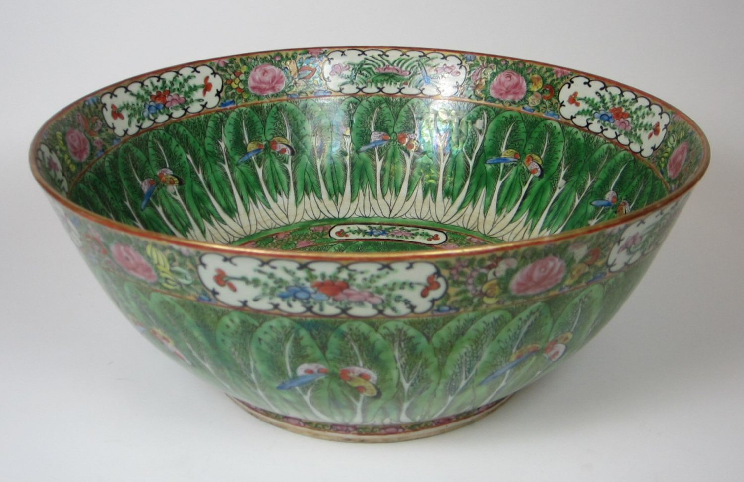 CHINESE CANTON CABBAGE PATTERN PUNCH BOWL