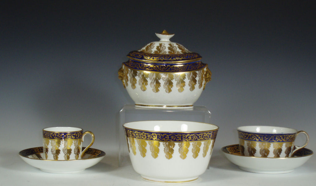 A 19th century matched English porcelain part tea service Probably Worcester