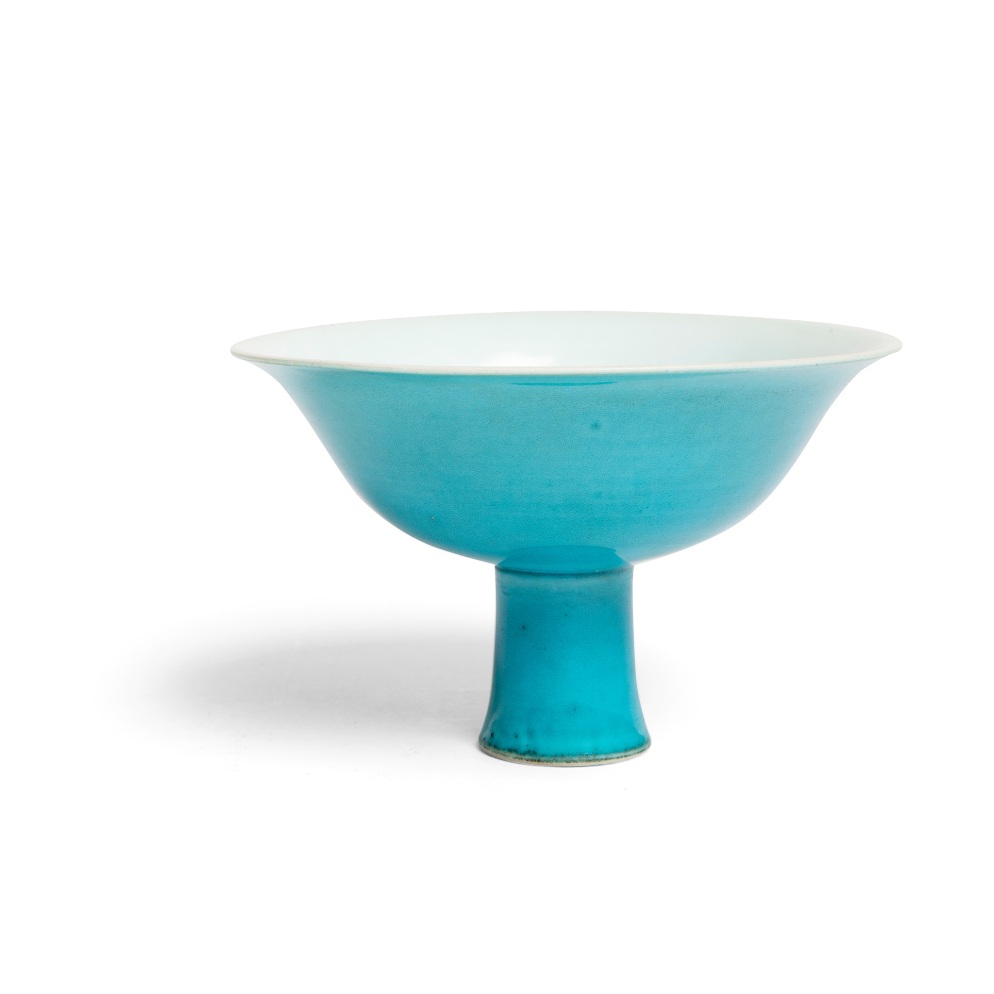 TURQUOISE-GLAZED 'DRAGON' STEM BOWL