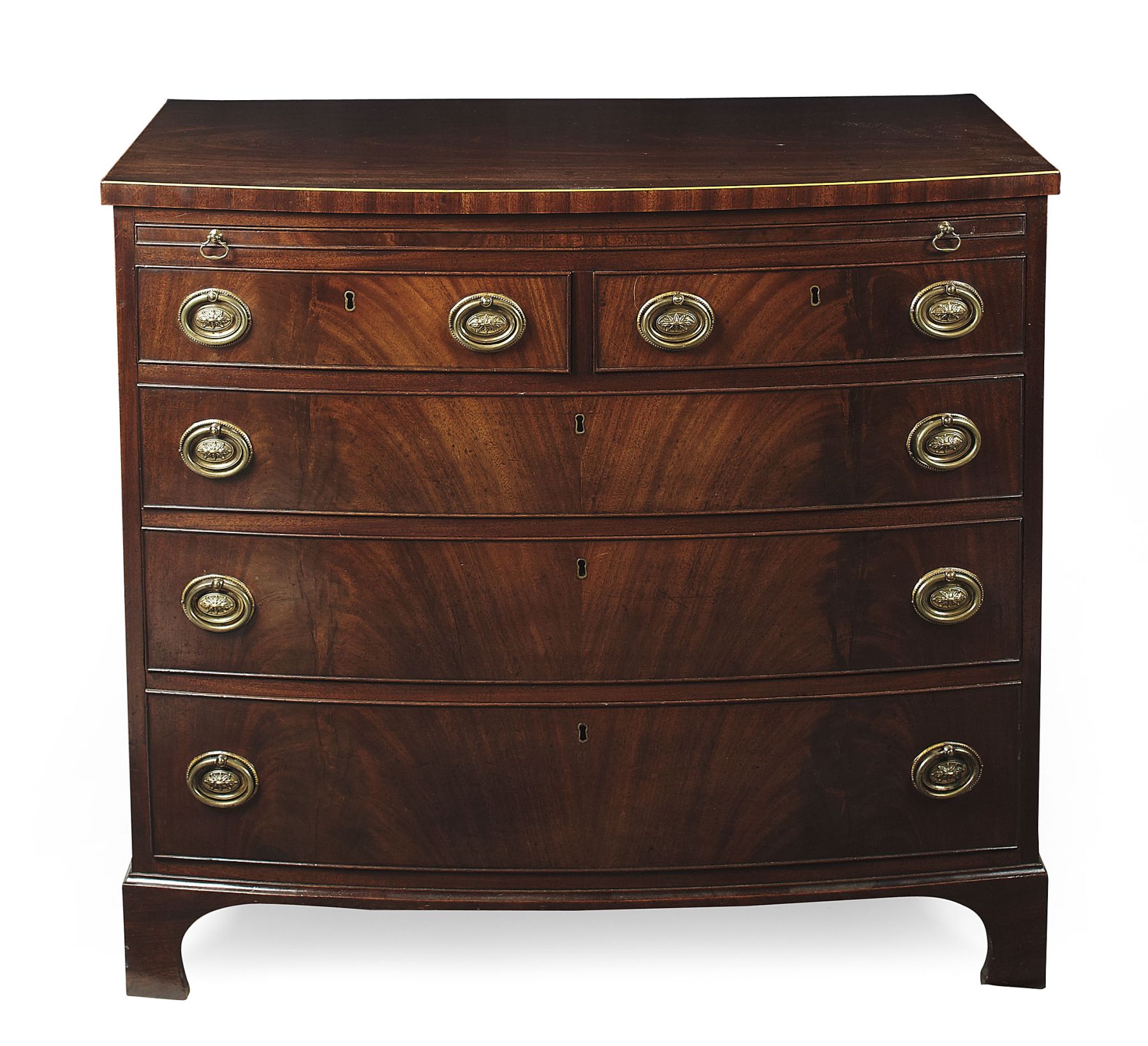 GEORGE III MAHOGANY BOWFRONT CHEST OF DRAWERS