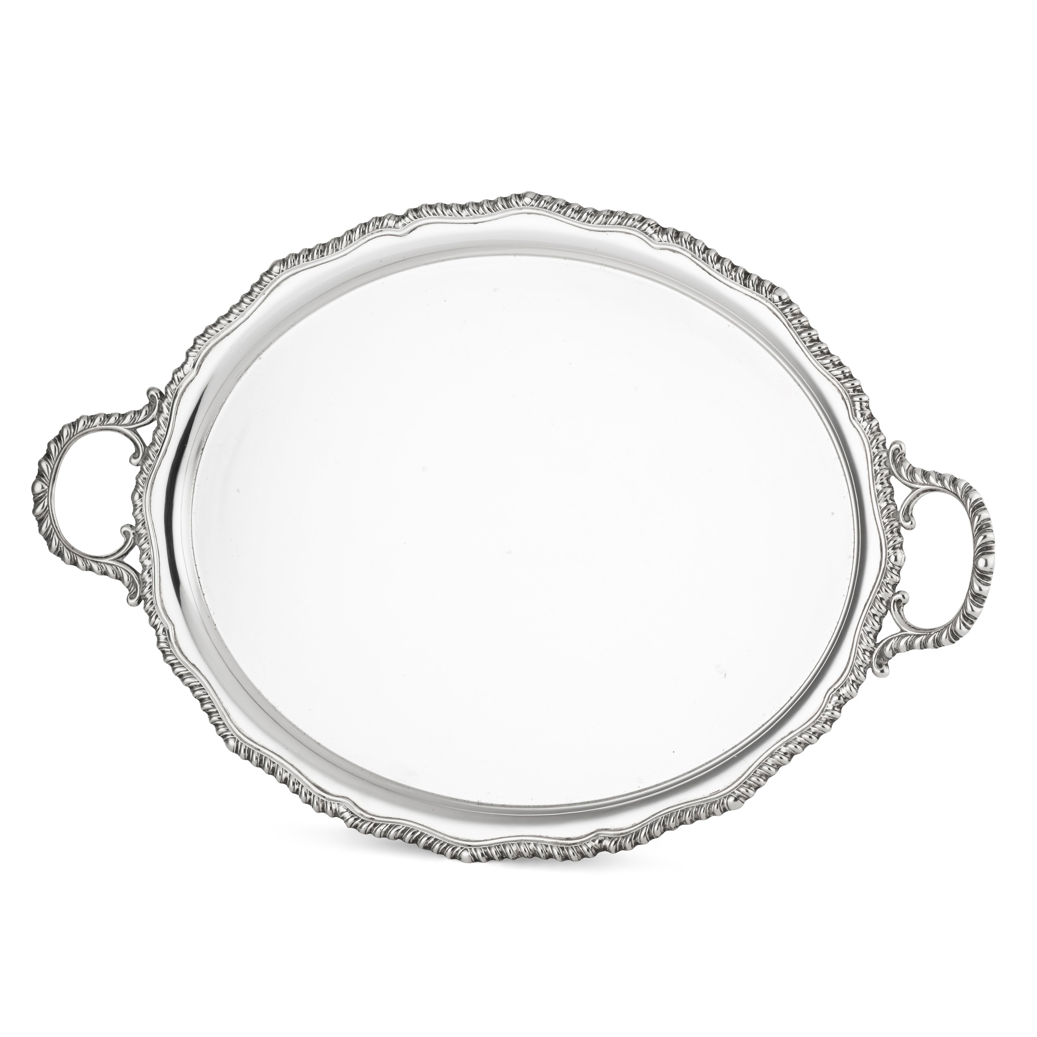 An Edwardian twin-handled tray