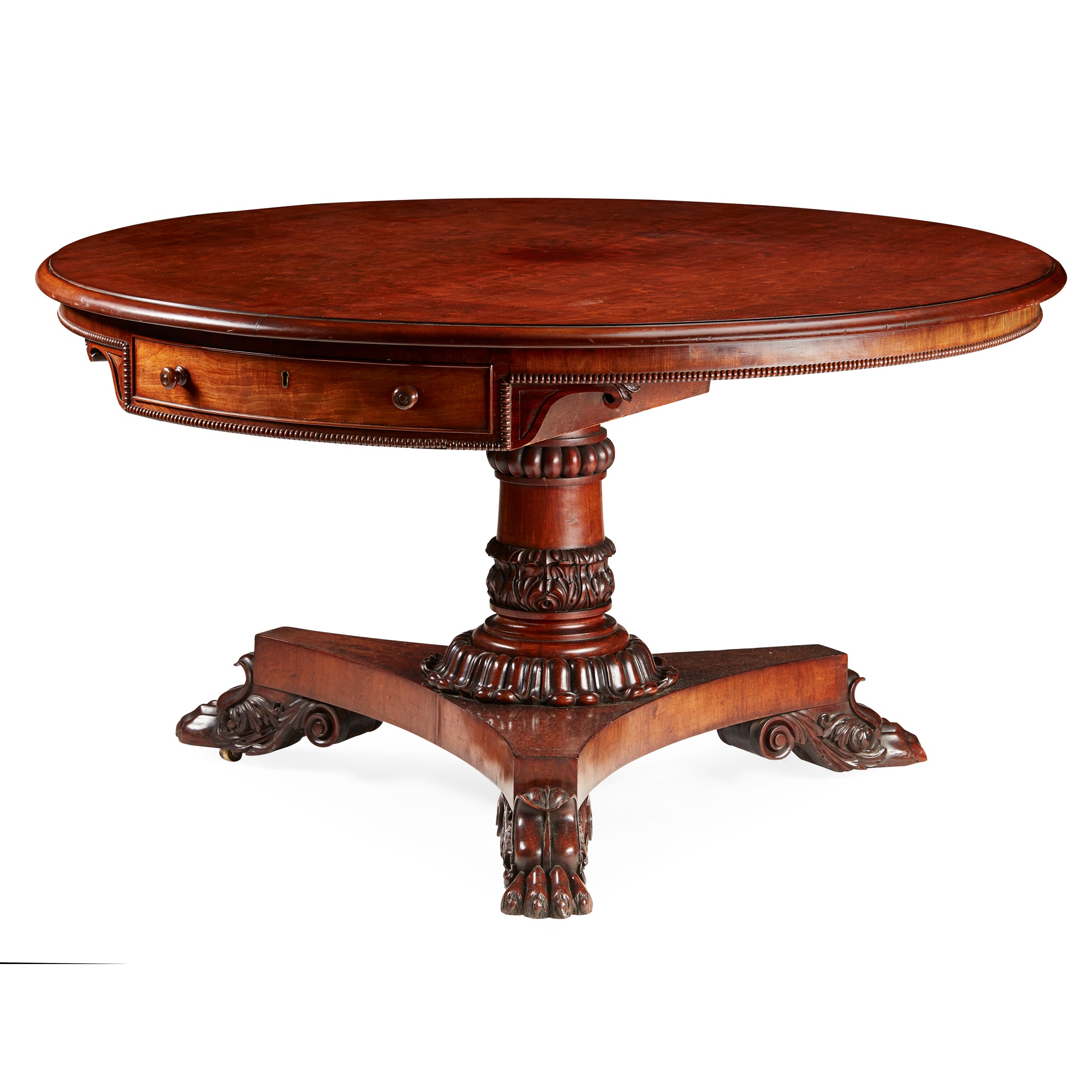 REGENCY MAHOGANY DRUM TABLE