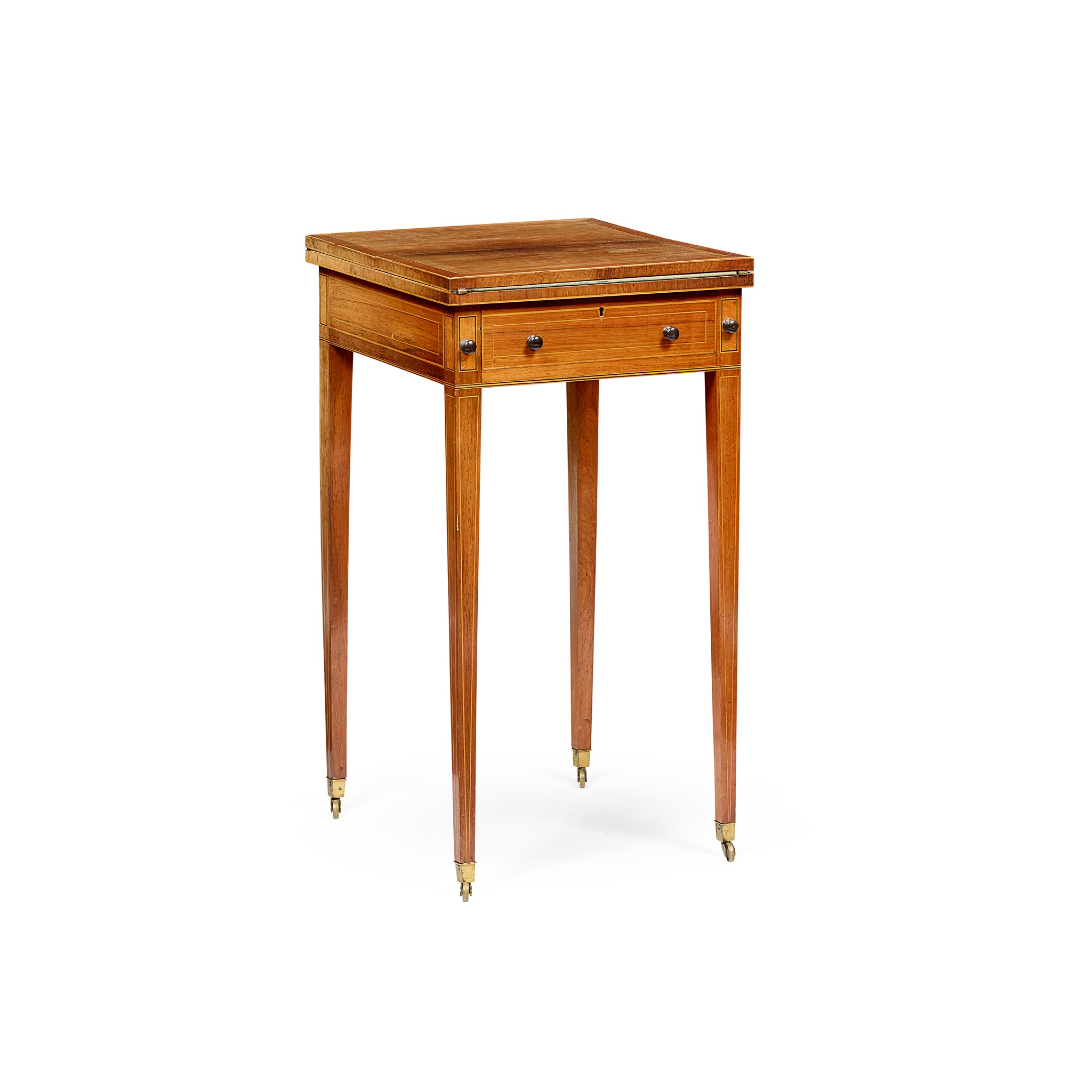 REGENCY ROSEWOOD AND SATINWOOD CARD TABLE