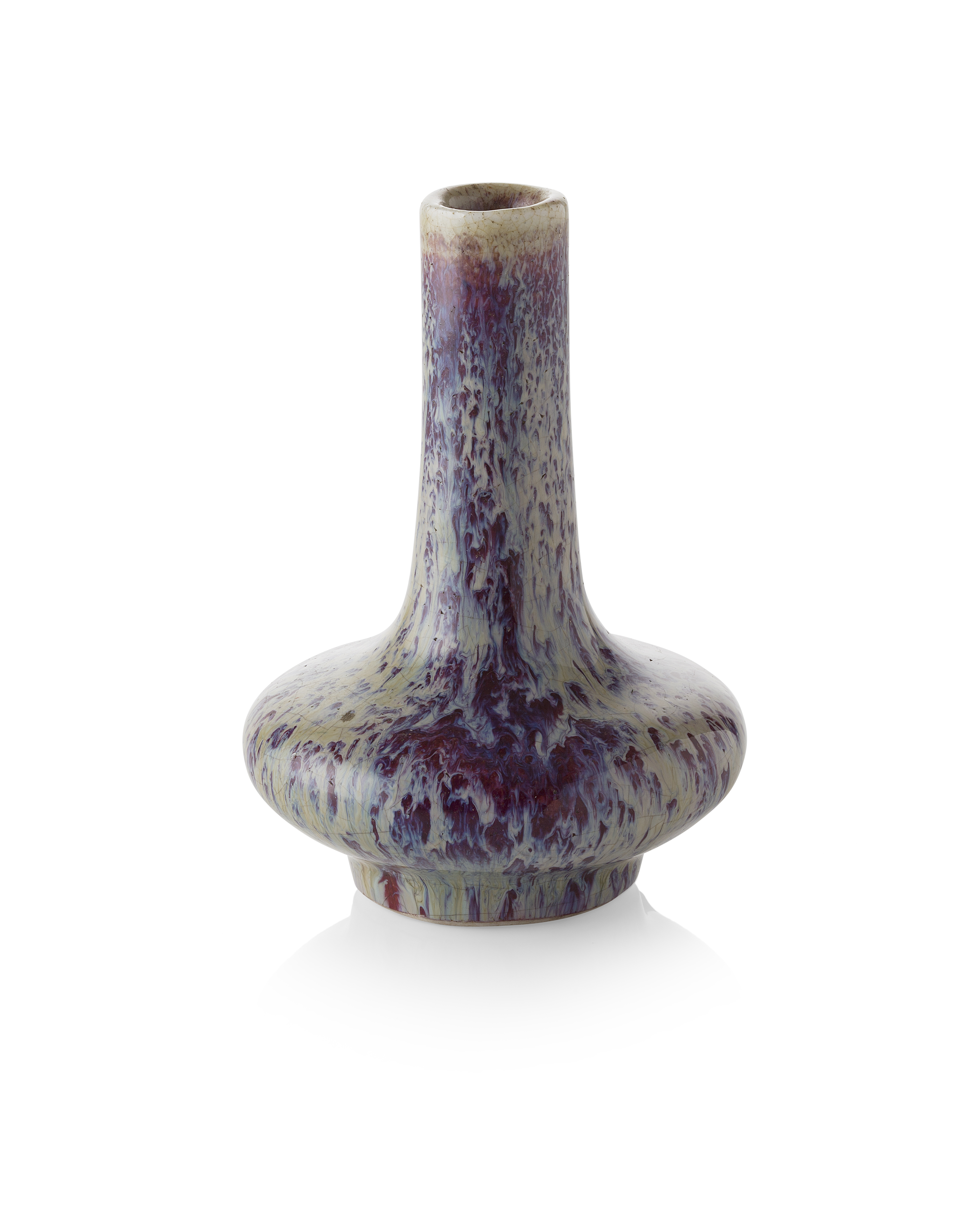 FLAMBÉ-GLAZED COMPRESSED BOTTLE VASE