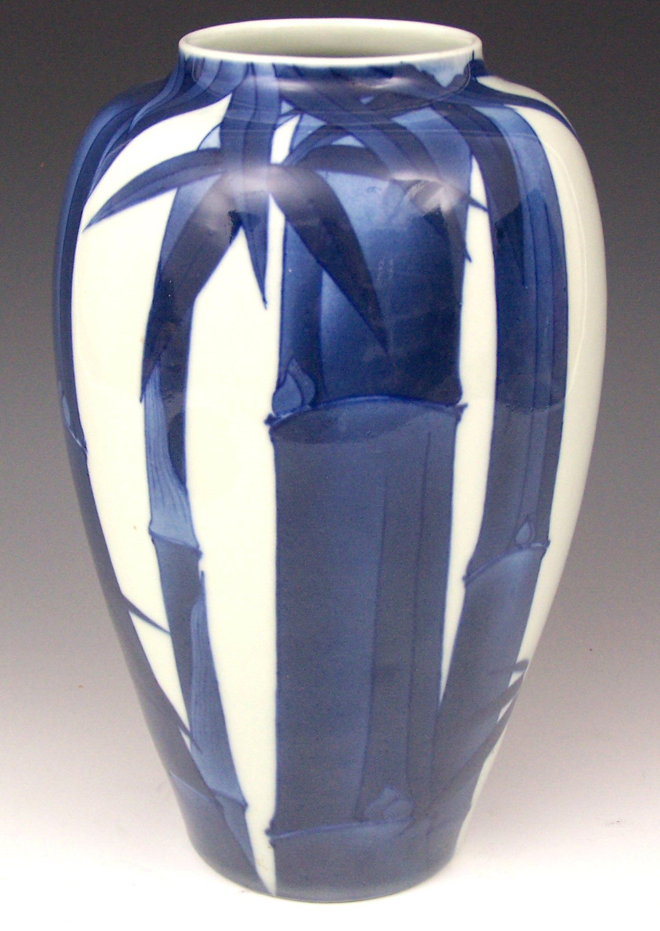 A Japanese Hirado tall ovoid vase,
