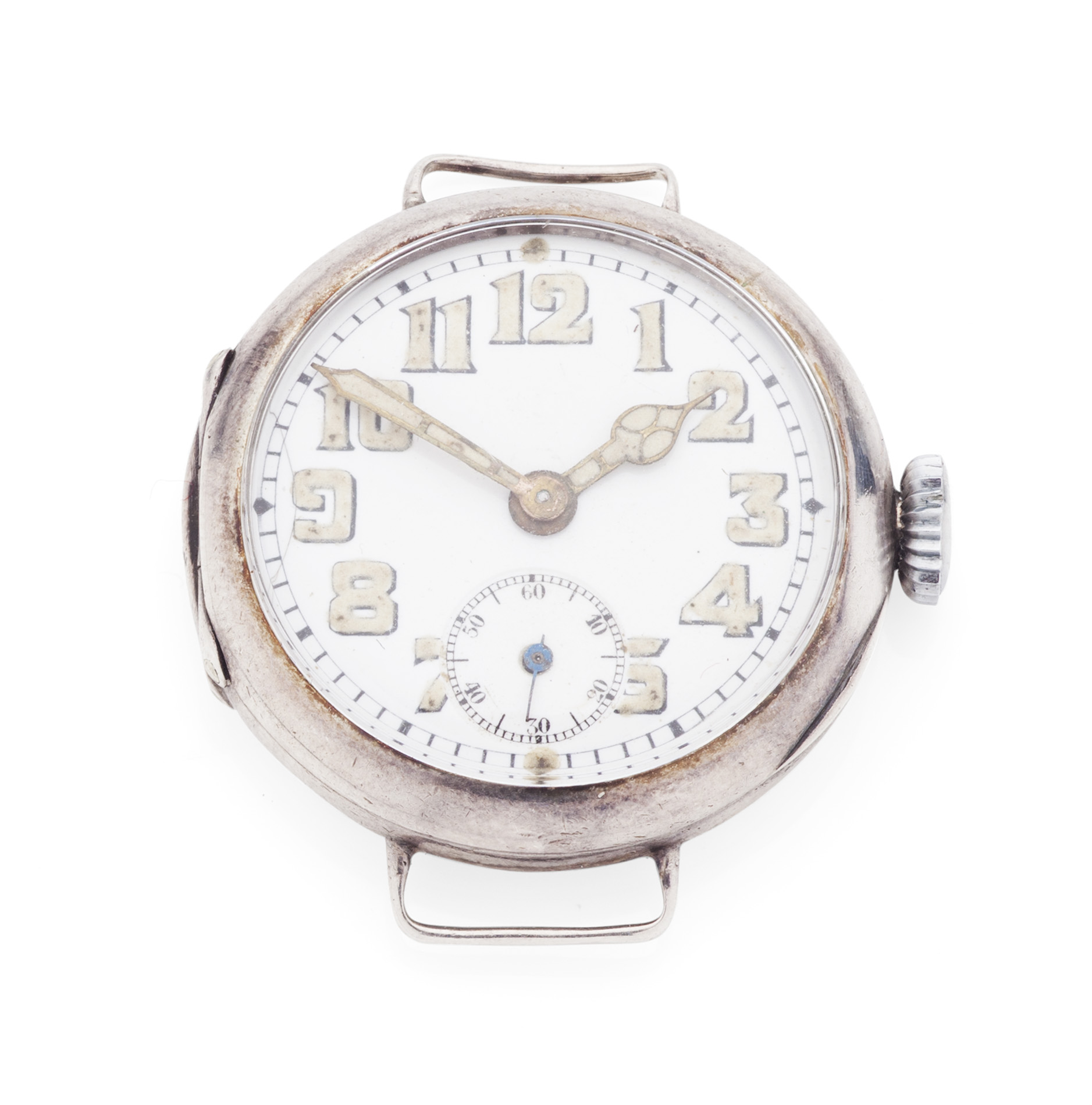 ROLEX - A gentleman's silver cased watch head