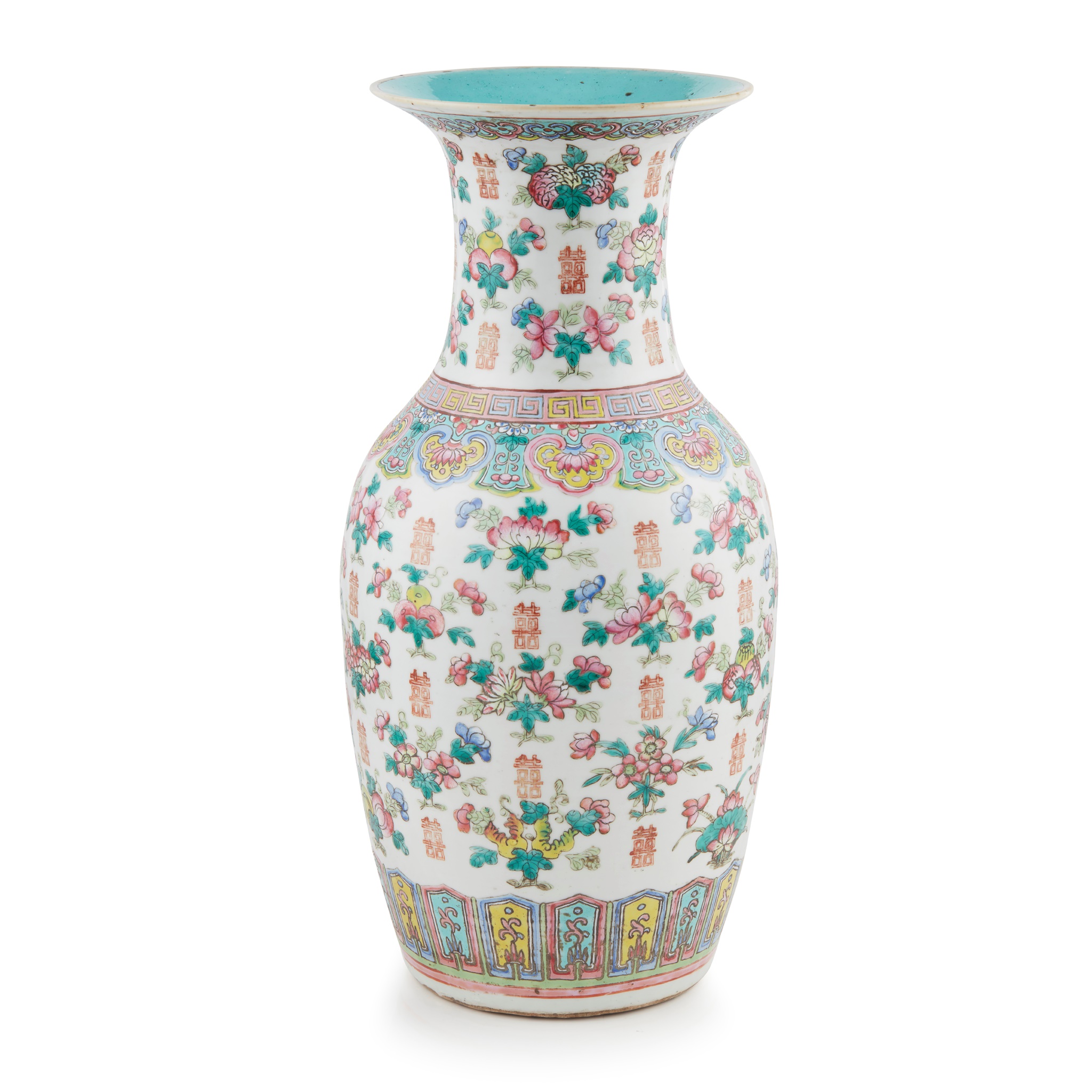 LARGE FAMILLE ROSE 'MARRIAGE' VASE