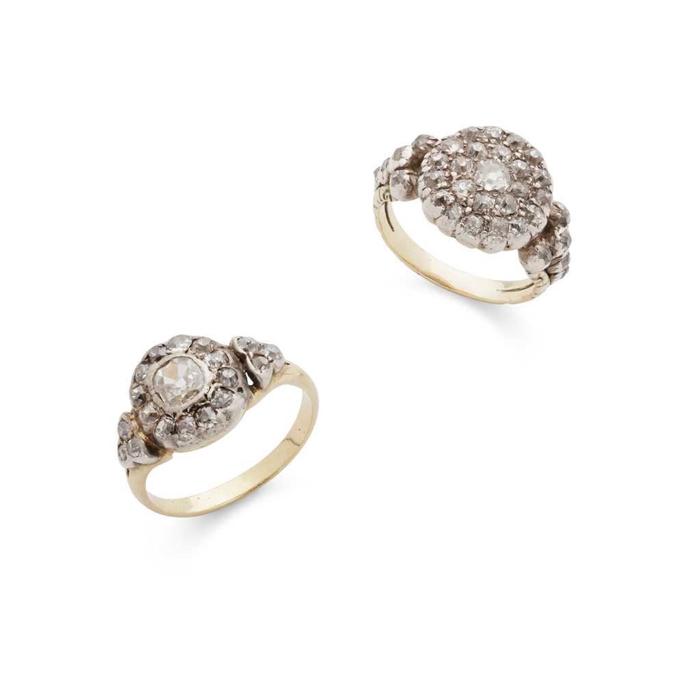 Two mid 19th century diamond rings
