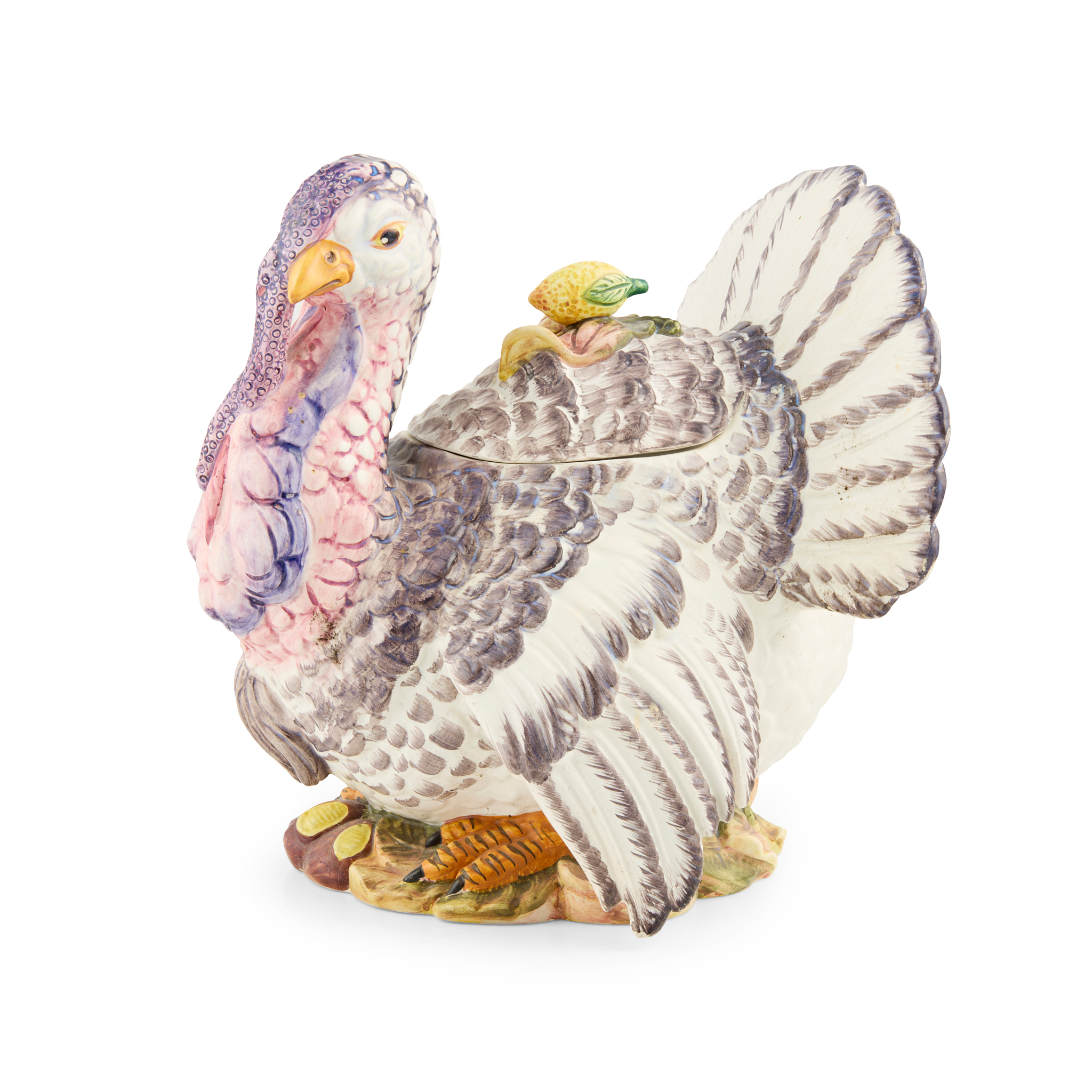 ITALIAN CERAMIC TURKEY TUREEN AND COVER, RETAILED BY CHRISTIAN DIOR