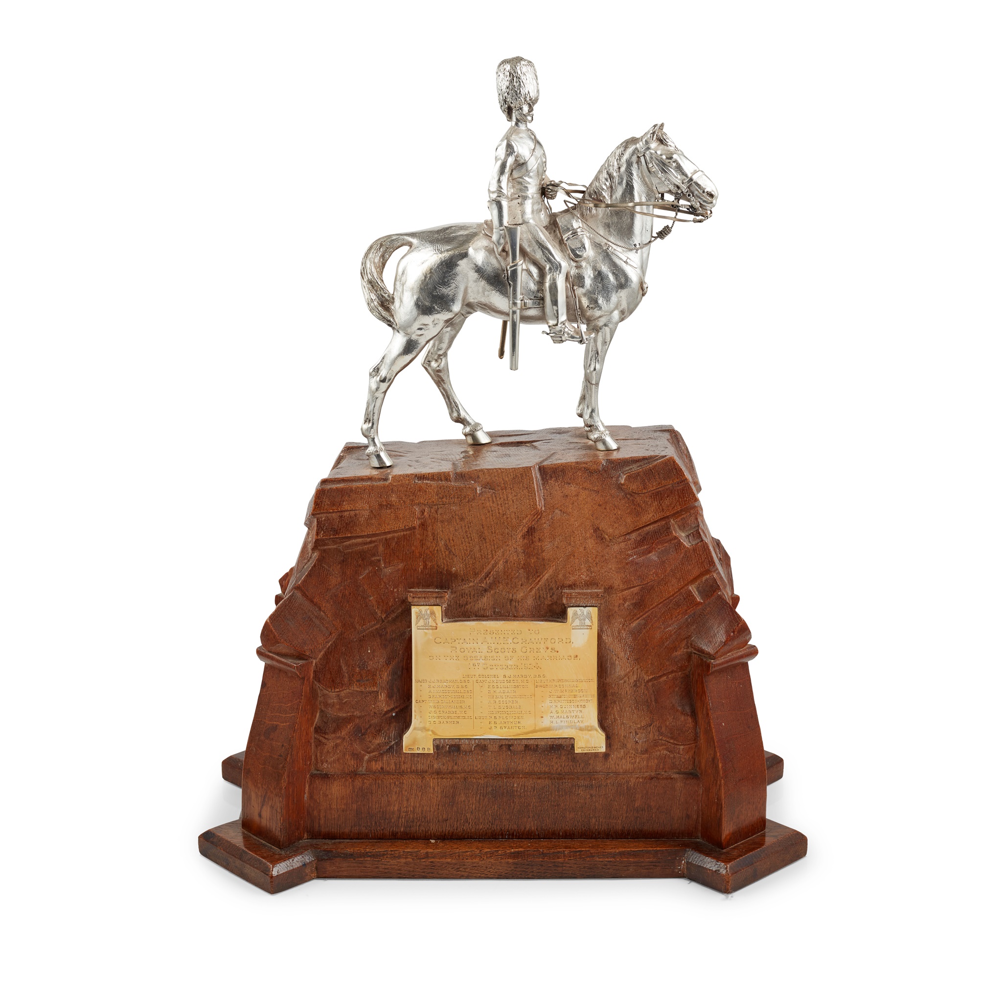 AN IMPRESSIVE 1920s ROYAL SCOT'S GREY PRESENTATION SCULPTURE