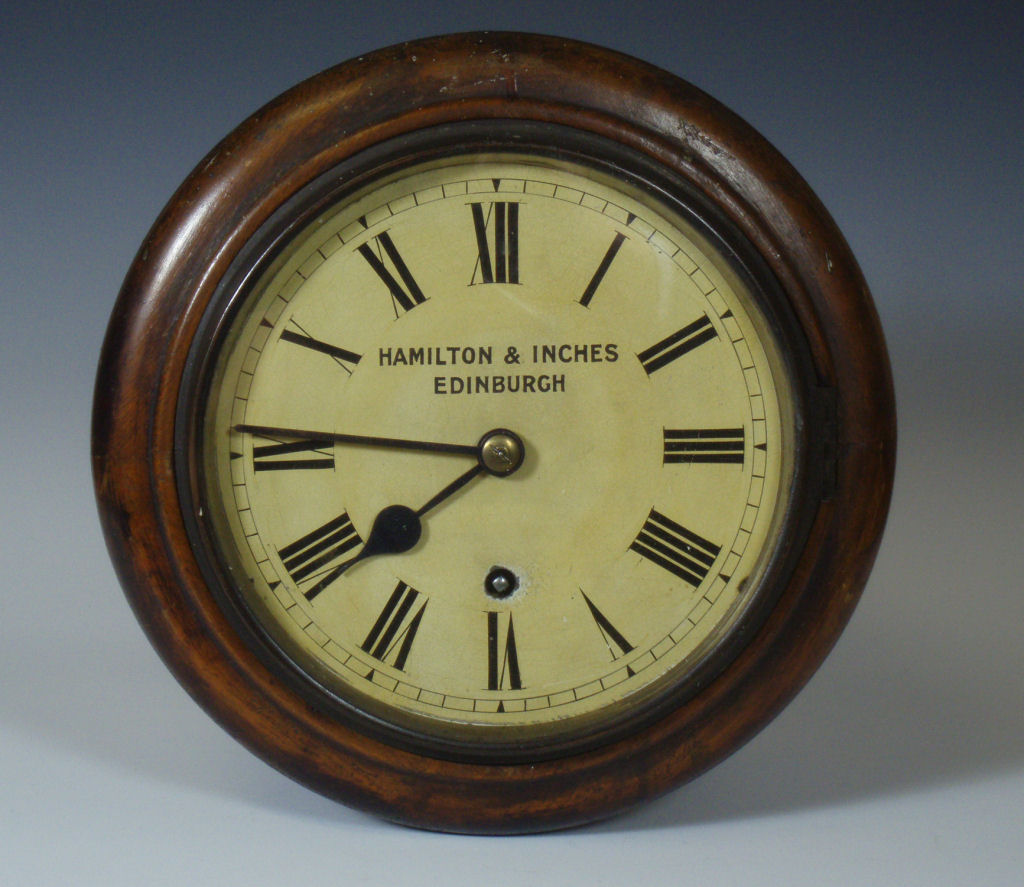 A 19th century Dial clock By Hamilton & Inches, Edinburgh