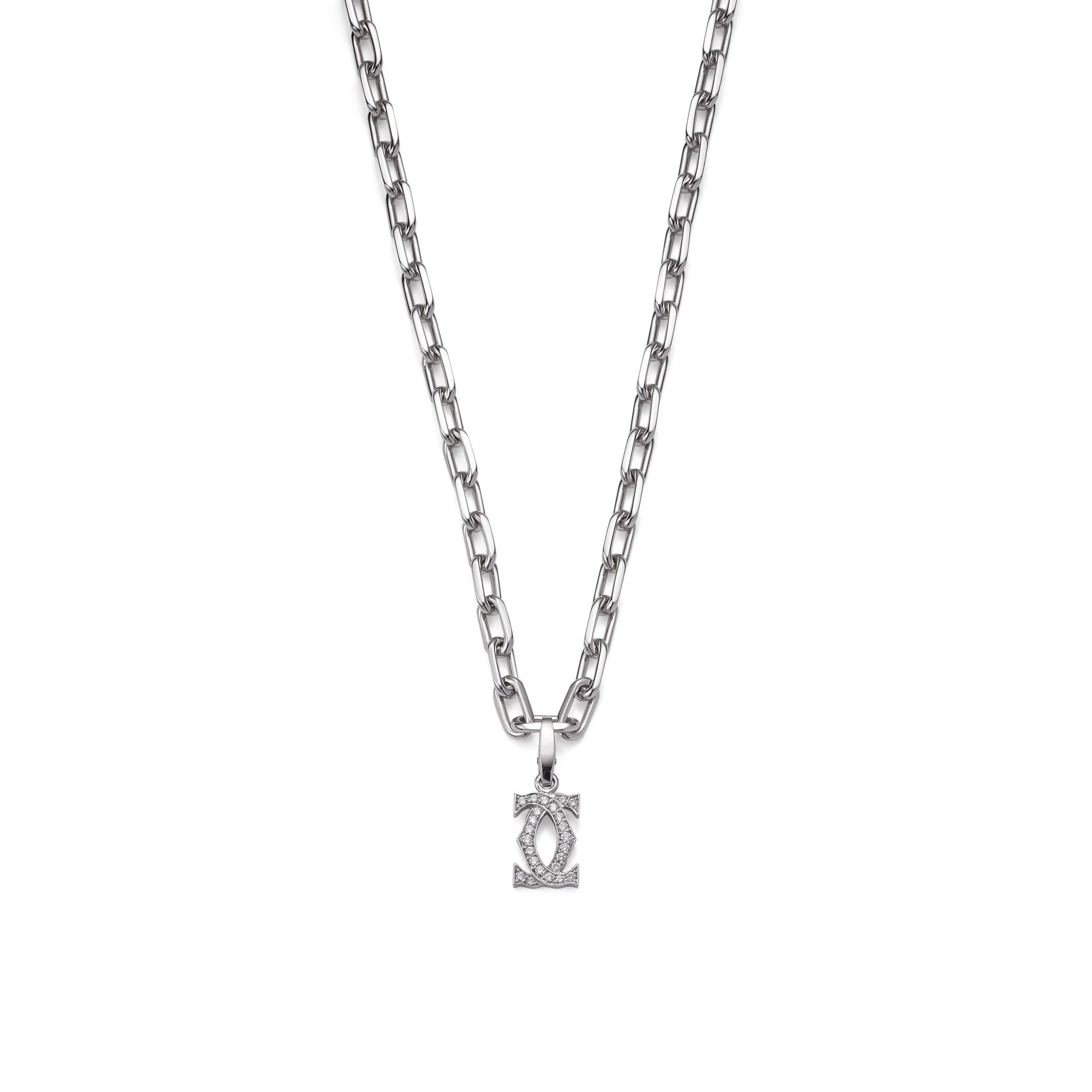 A diamond-set 'Double C' pendant necklace, by Cartier